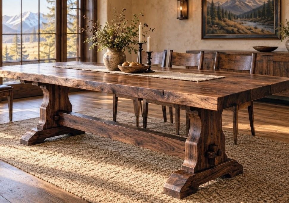 Custom walnut dining table