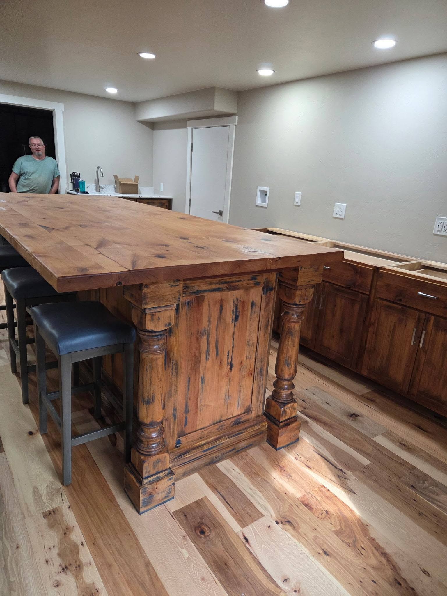 Custom rustic kitchen island
