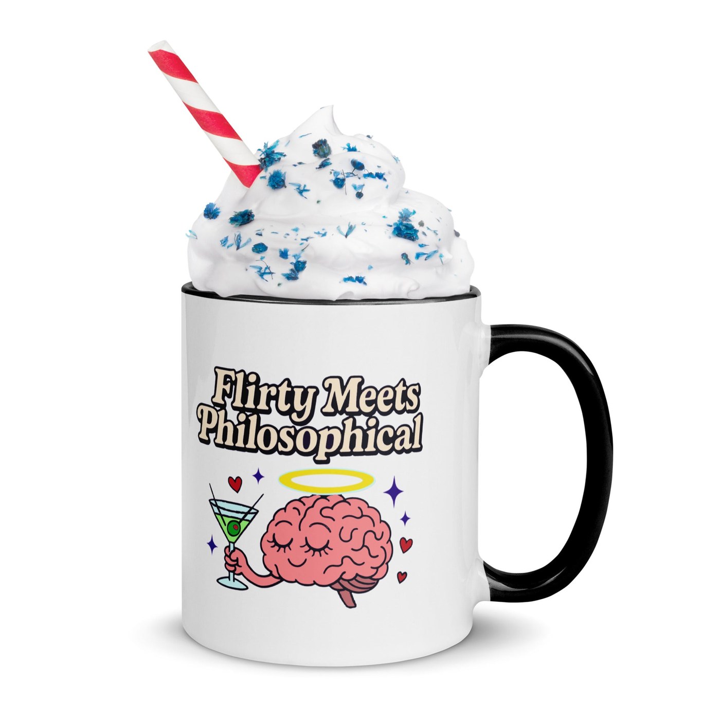 Flirty Meets Philosophical Mug – Funny Coffee Cup for Smartys, Writers, Weirdos & Overthinkers | Brain Humor Gift
