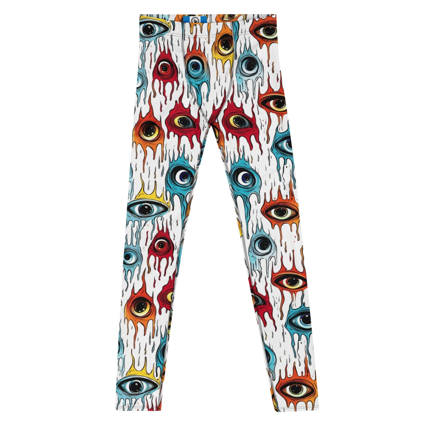 Melting Gaze Men’s Leggings – Drippy Eyeball Print Festival Pants, Dance Leggings, Workout, Colorful, Gym Leggings, Printed Leggings