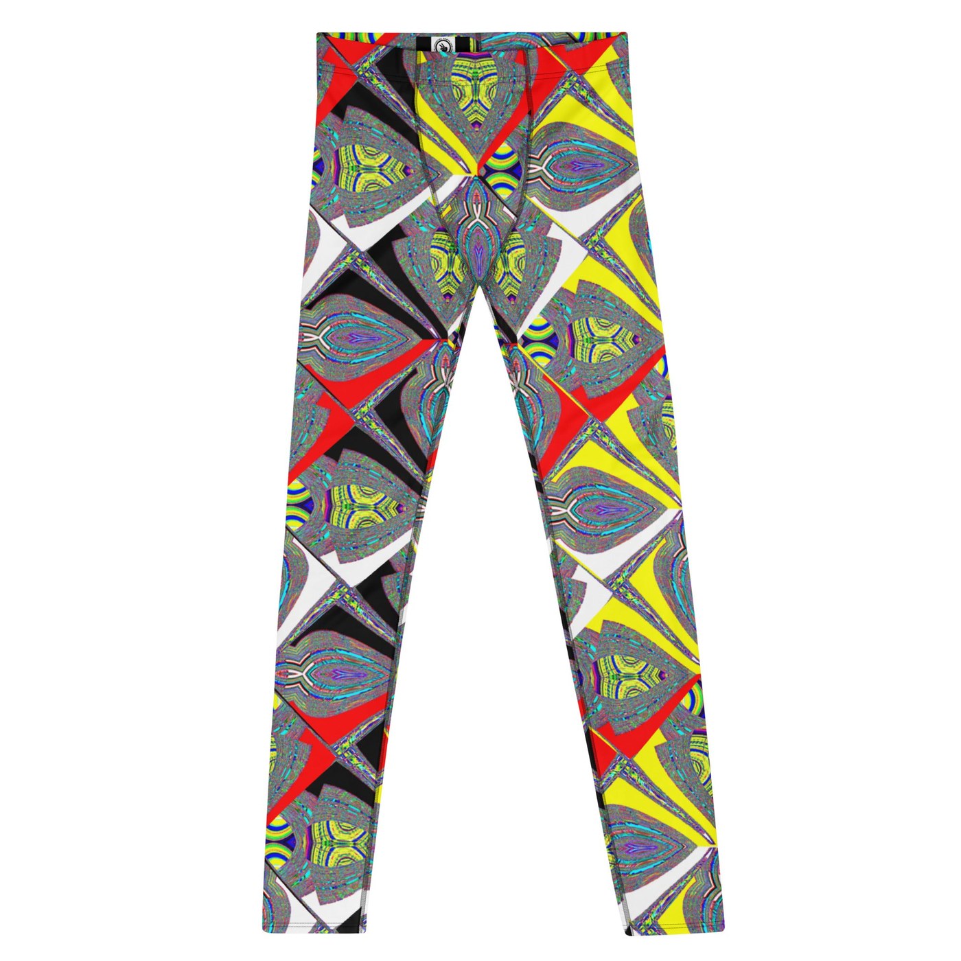 Kaleidosonic Men’s Leggings – Trippy Geometric Festival Pants for Bold Moves