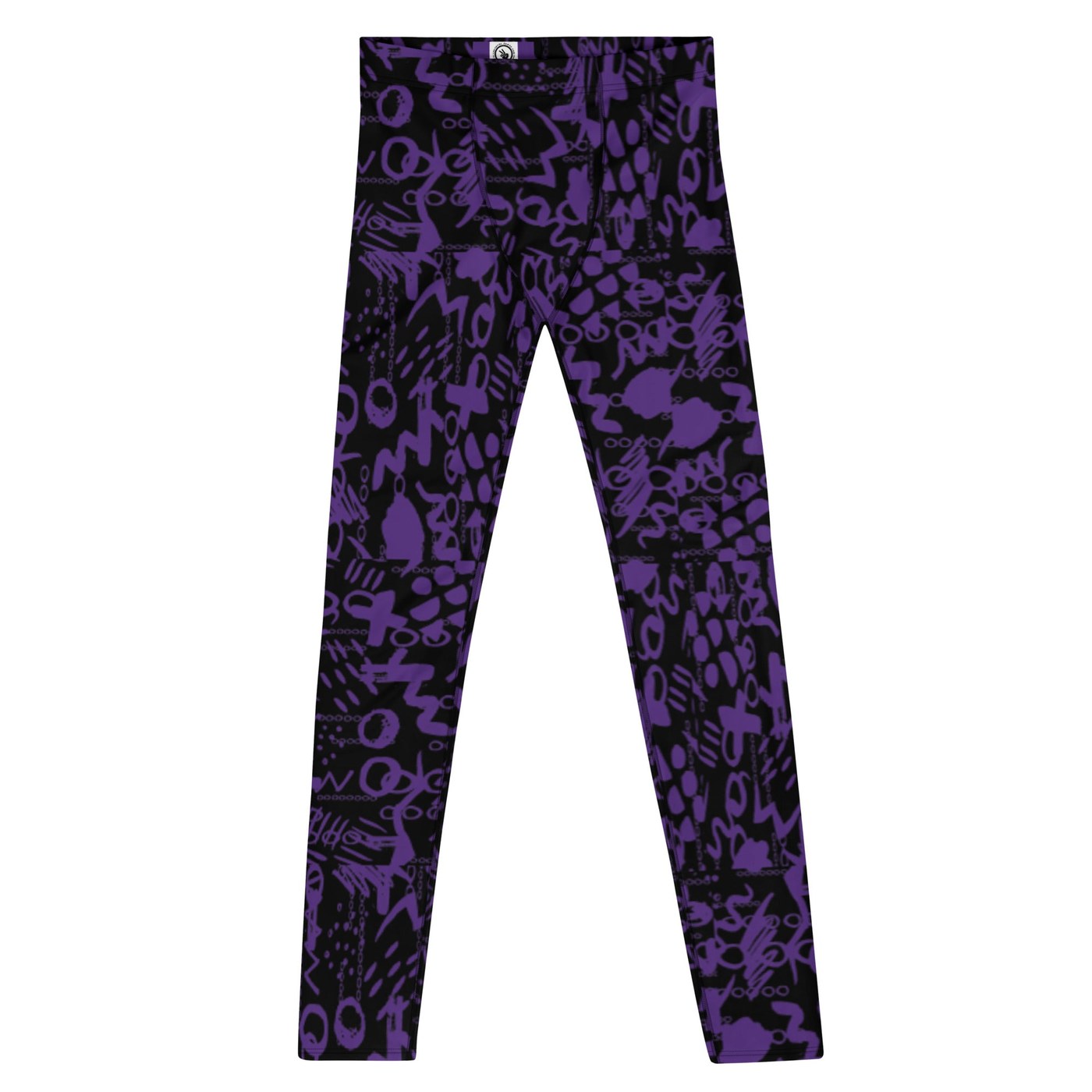 Midnight Scribble Men’s Leggings – Dark Graffiti Vibes for Gym, Gigs & Night Owls, Wrestling, Festival Tights, Gifts for Him