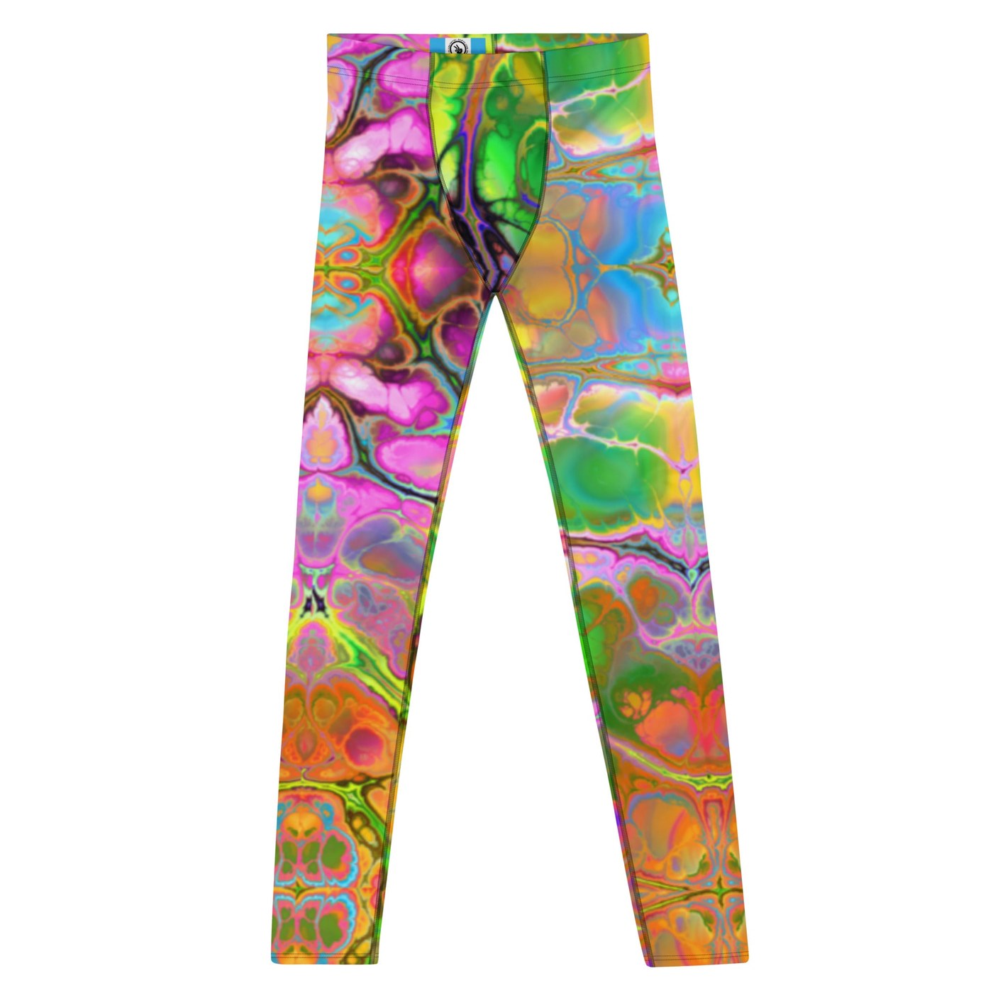 Neon Ooze Men’s Leggings – Psychedelic Slime Swirl Festival Pants, Dance, Workout Tights, Gifts for Him, Colorful Pants, Trippy Leggings