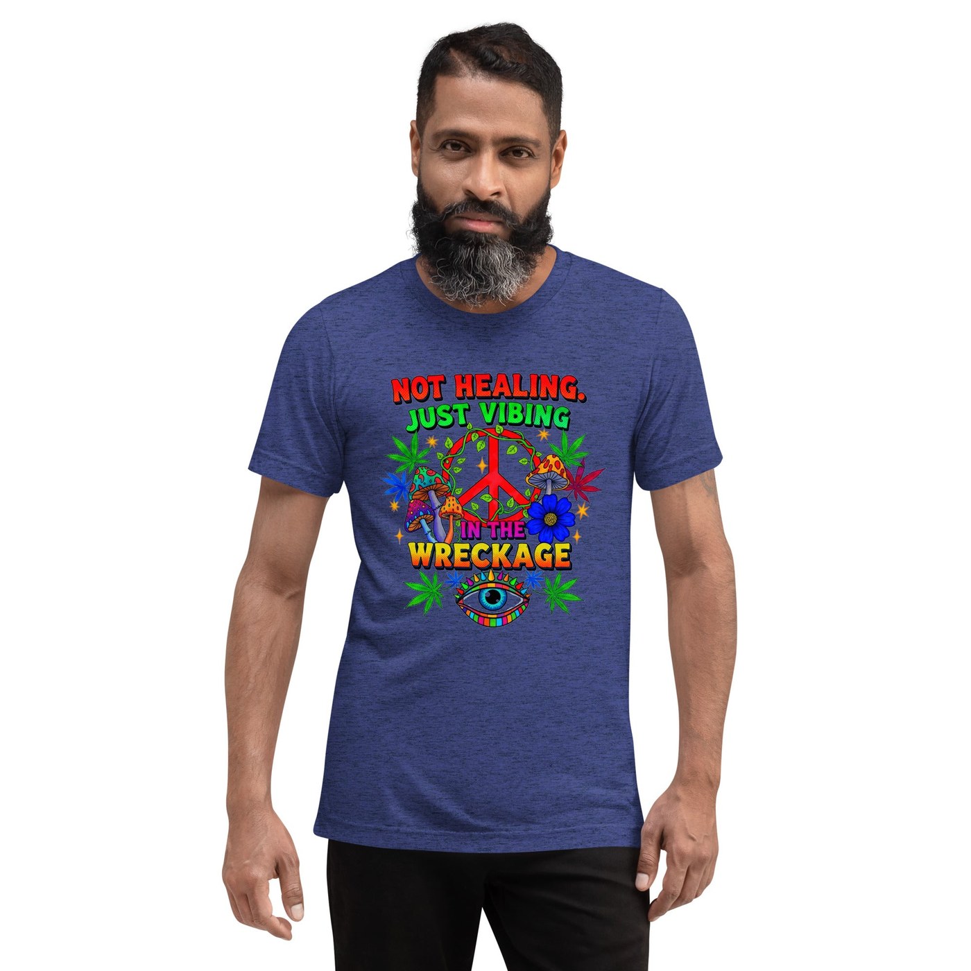 Not Healing Just Vibing Burnout Shirt | Funny GenX Millennial Graphic Tee | Dark Humor Sarcasm T-Shirt