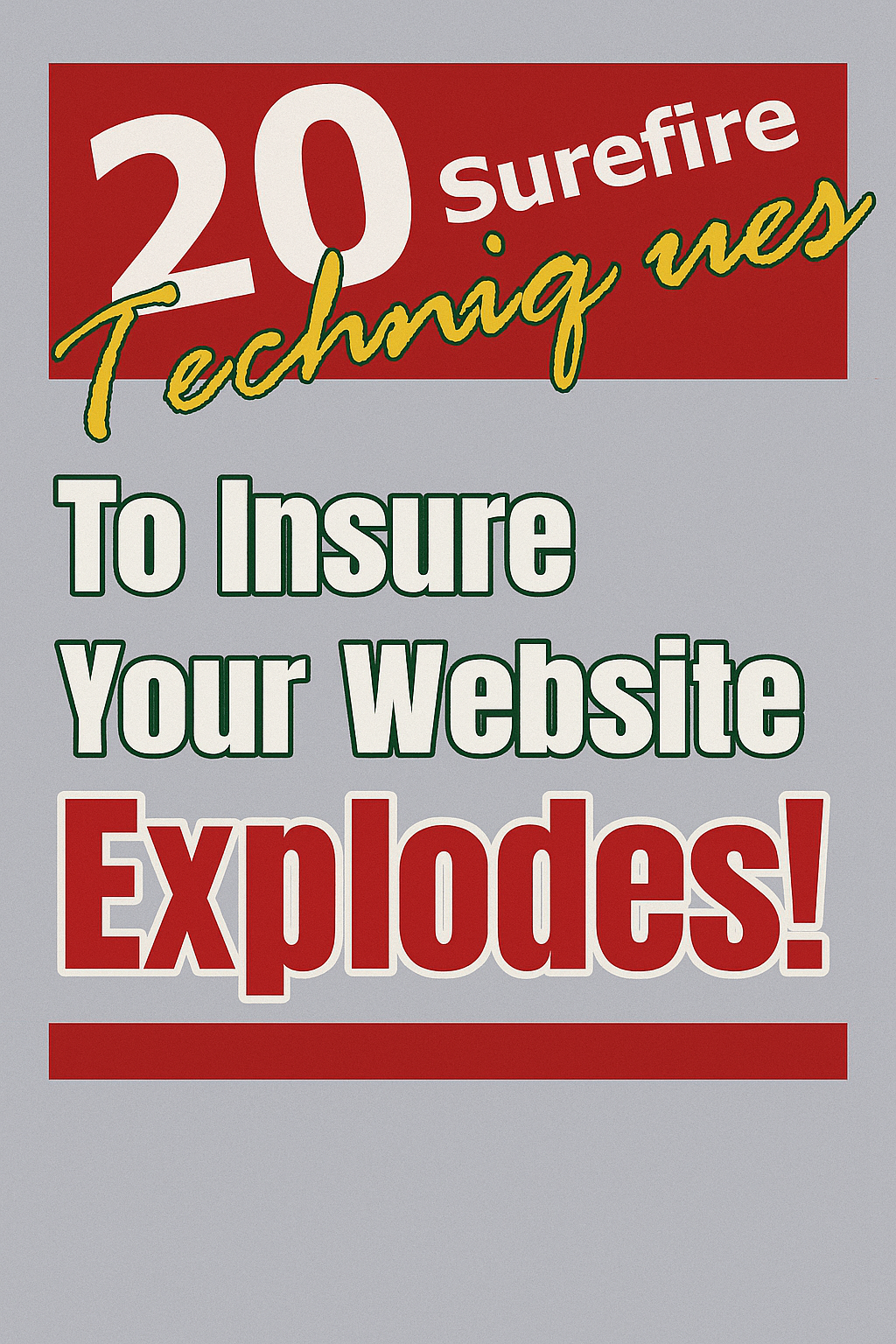 Cover for 20 surefire techniques to ensure your website explodes