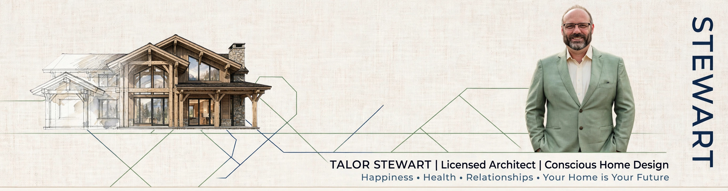 Talor Stewart, Licensed Architect, with a custom Vermont home design