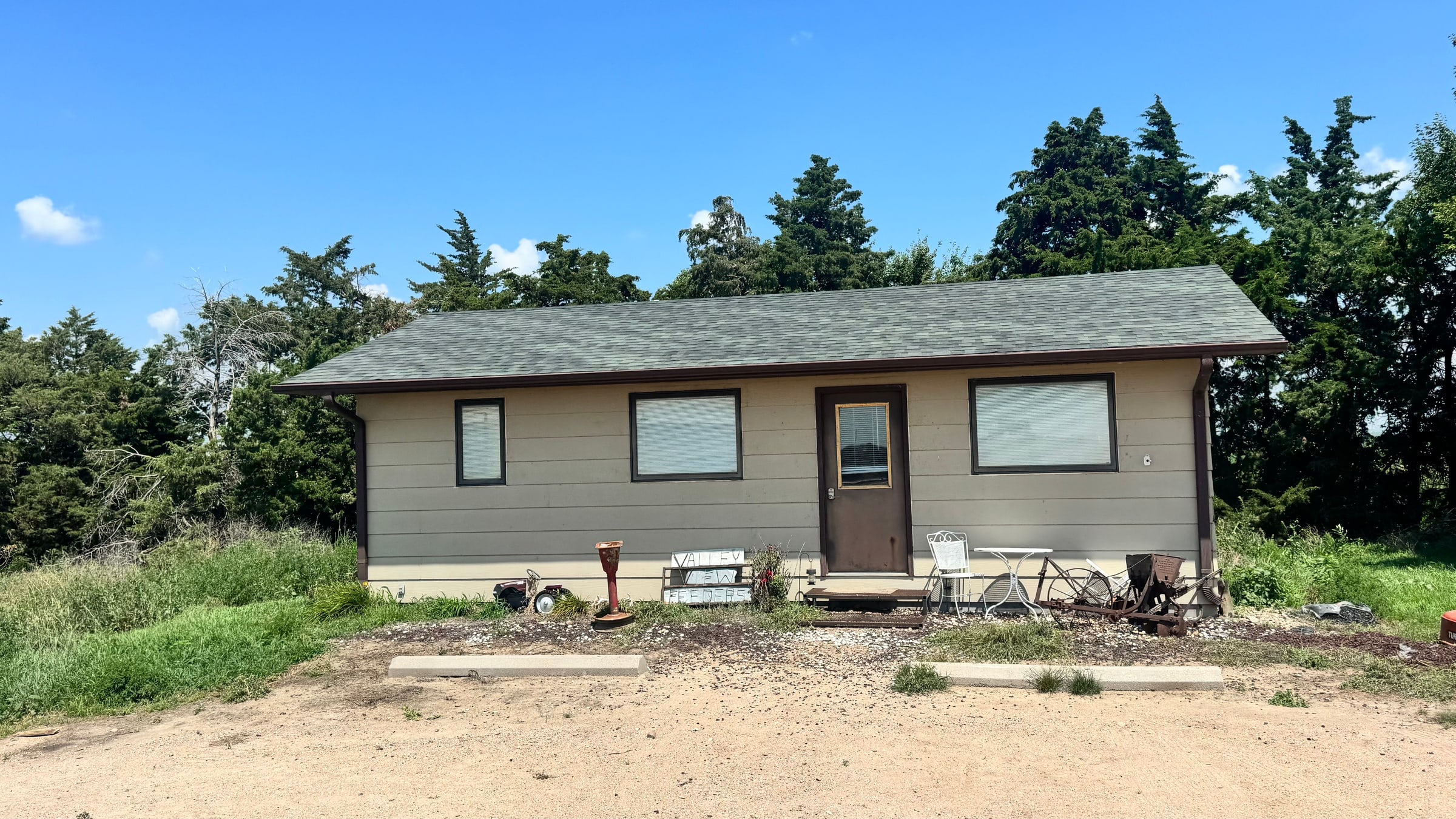 Completed shingle roof on a rural Nebraska home