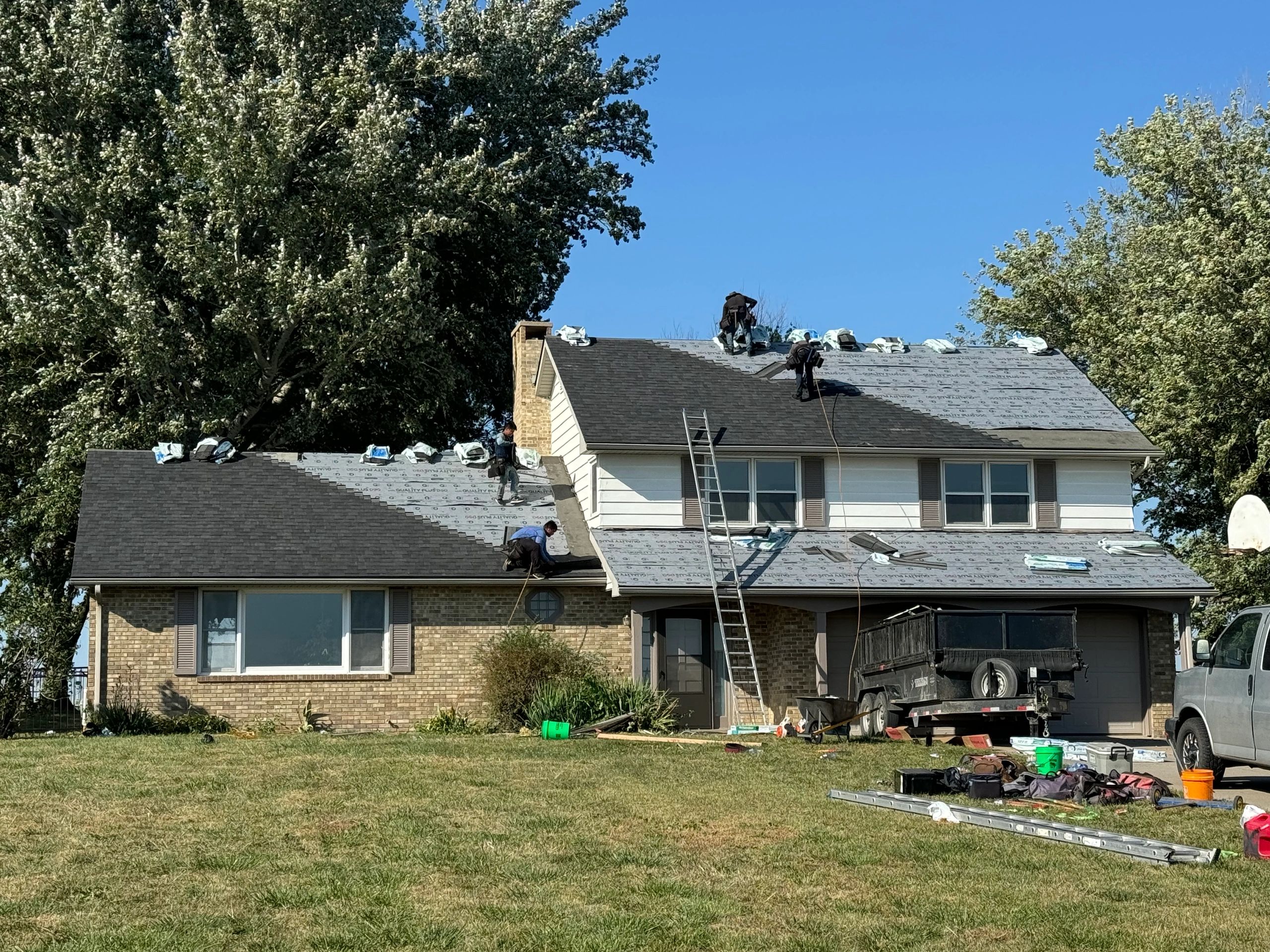 Residential roof project in progress