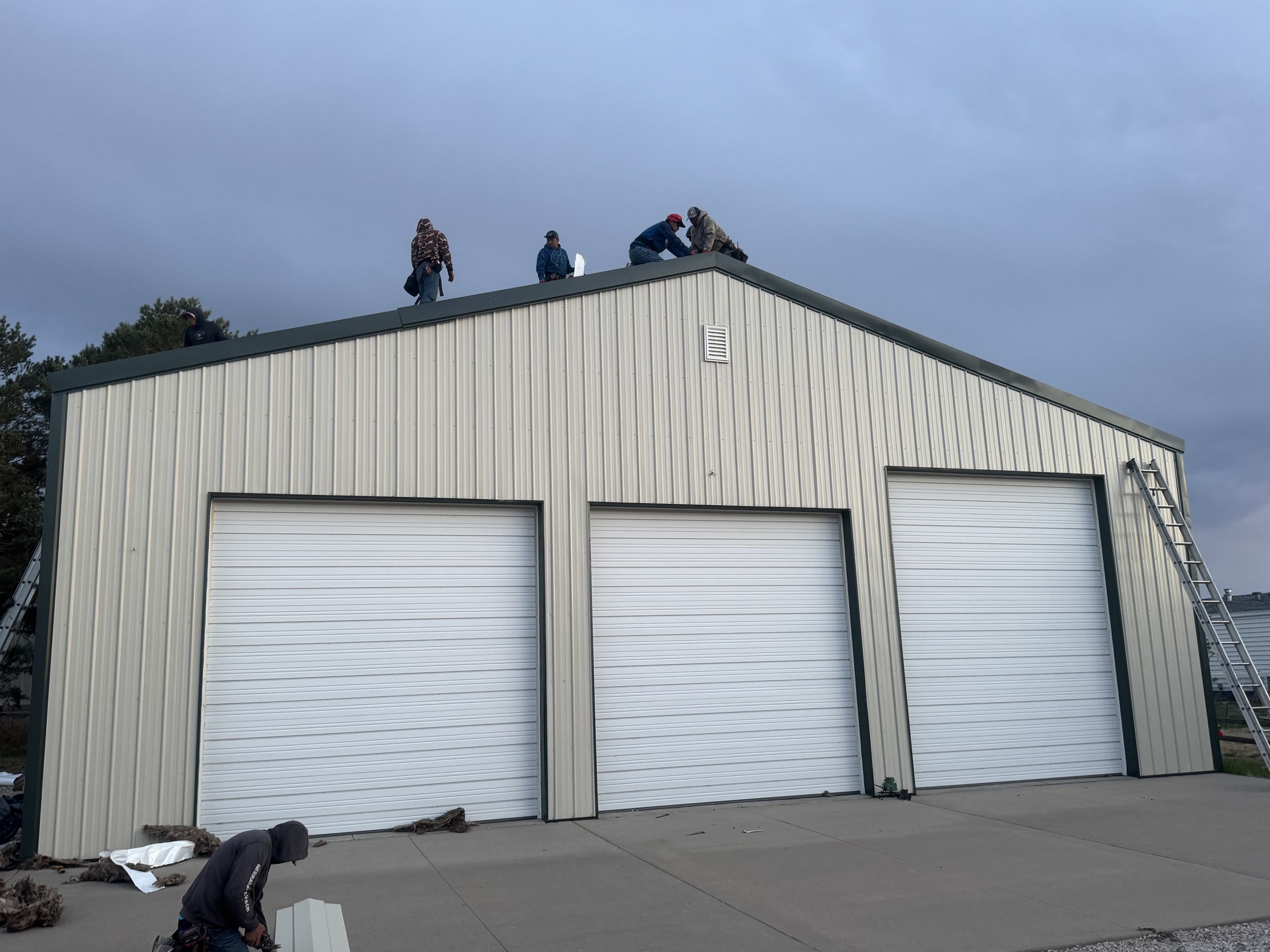Metal roofing project in progress