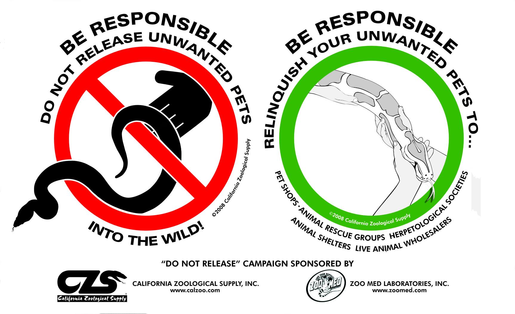Do not release unwanted pets