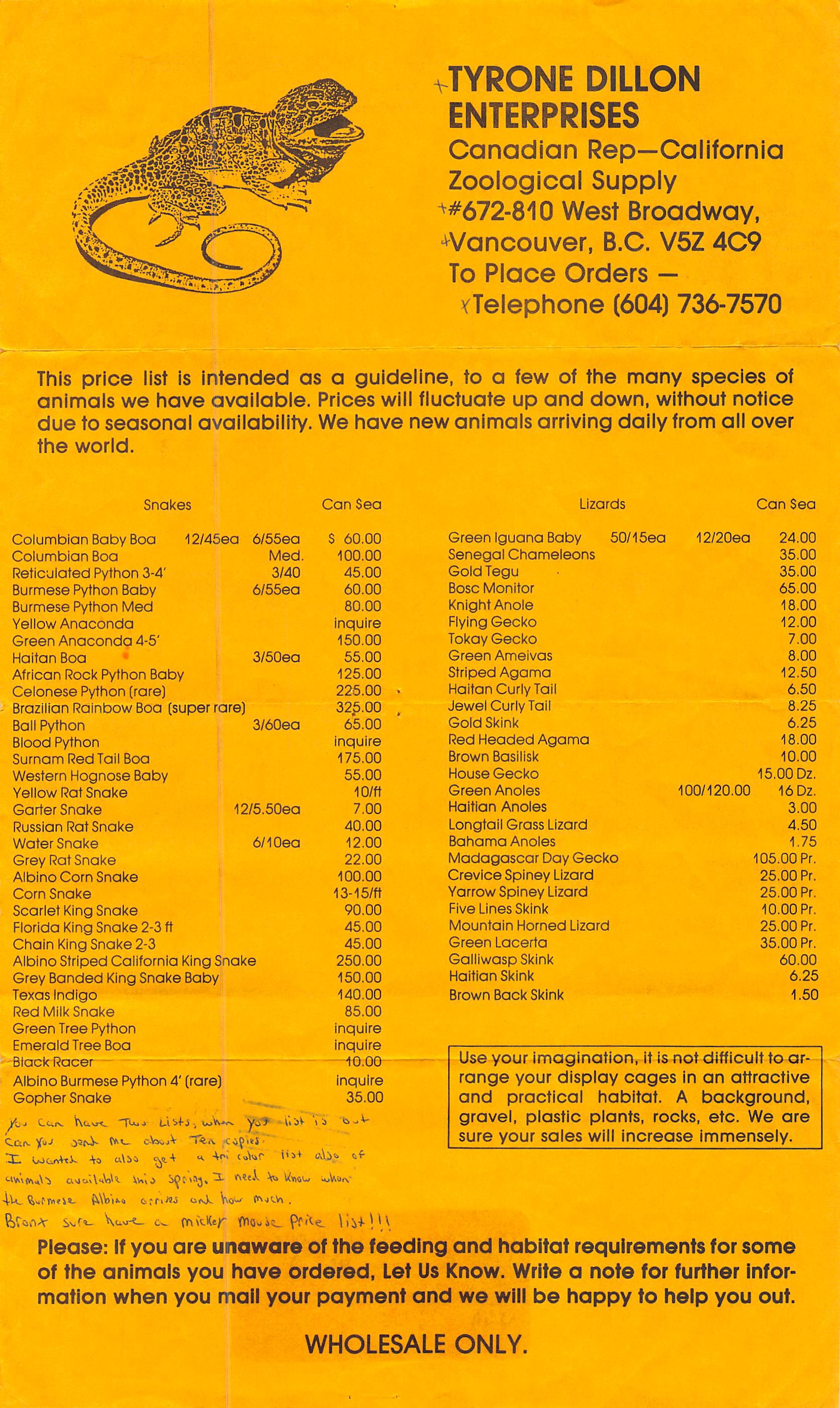 Cal Zoo list 1, Cal Zoo photo archive