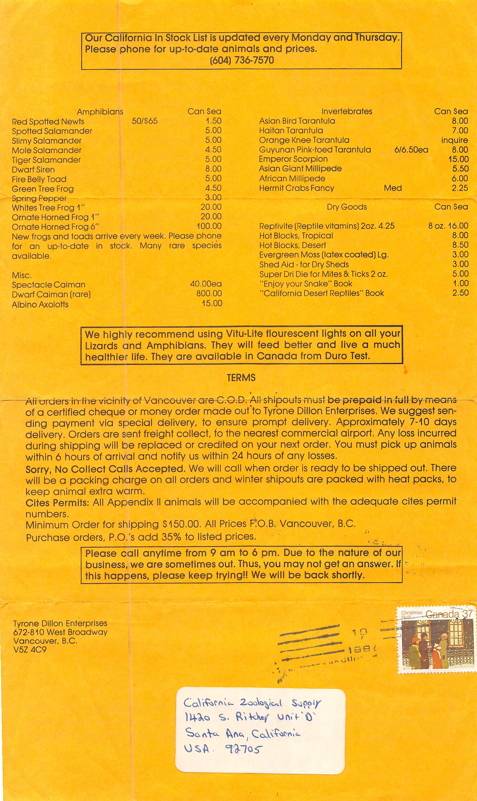 Cal Zoo list 2, Cal Zoo photo archive