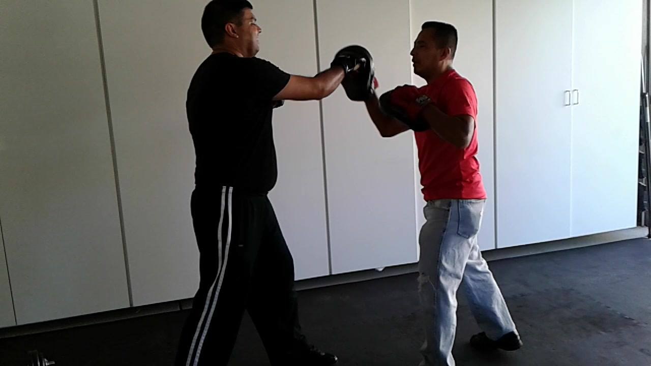 Vinny Cruz coaching mitt work