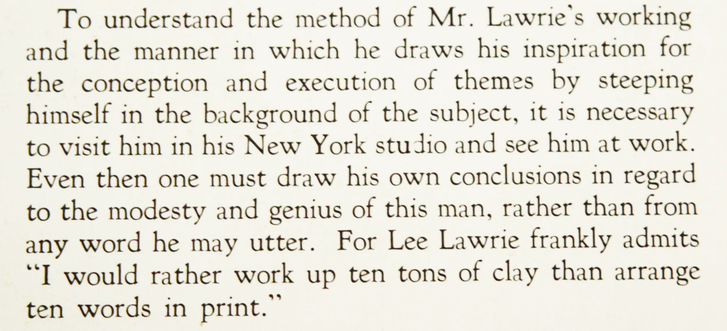 Lawrie: In His Own Words