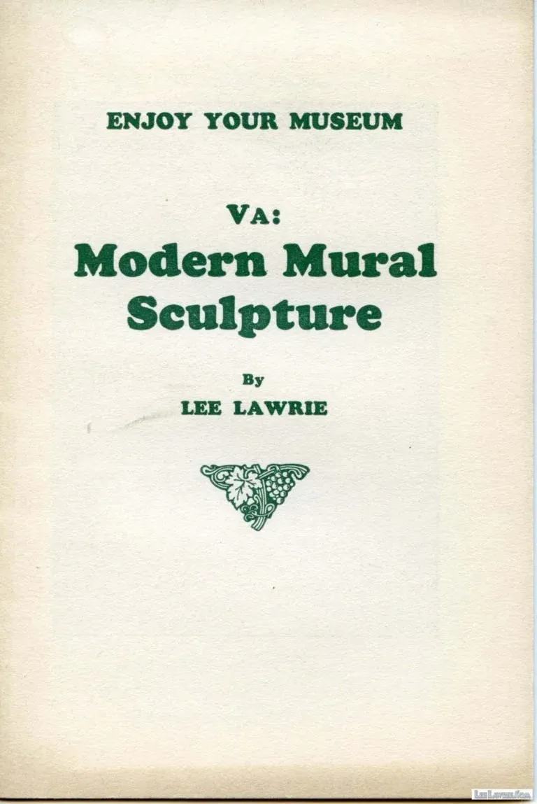Lawrie’s 1934 monograph, Modern Mural Sculpture, cover, Primary sources