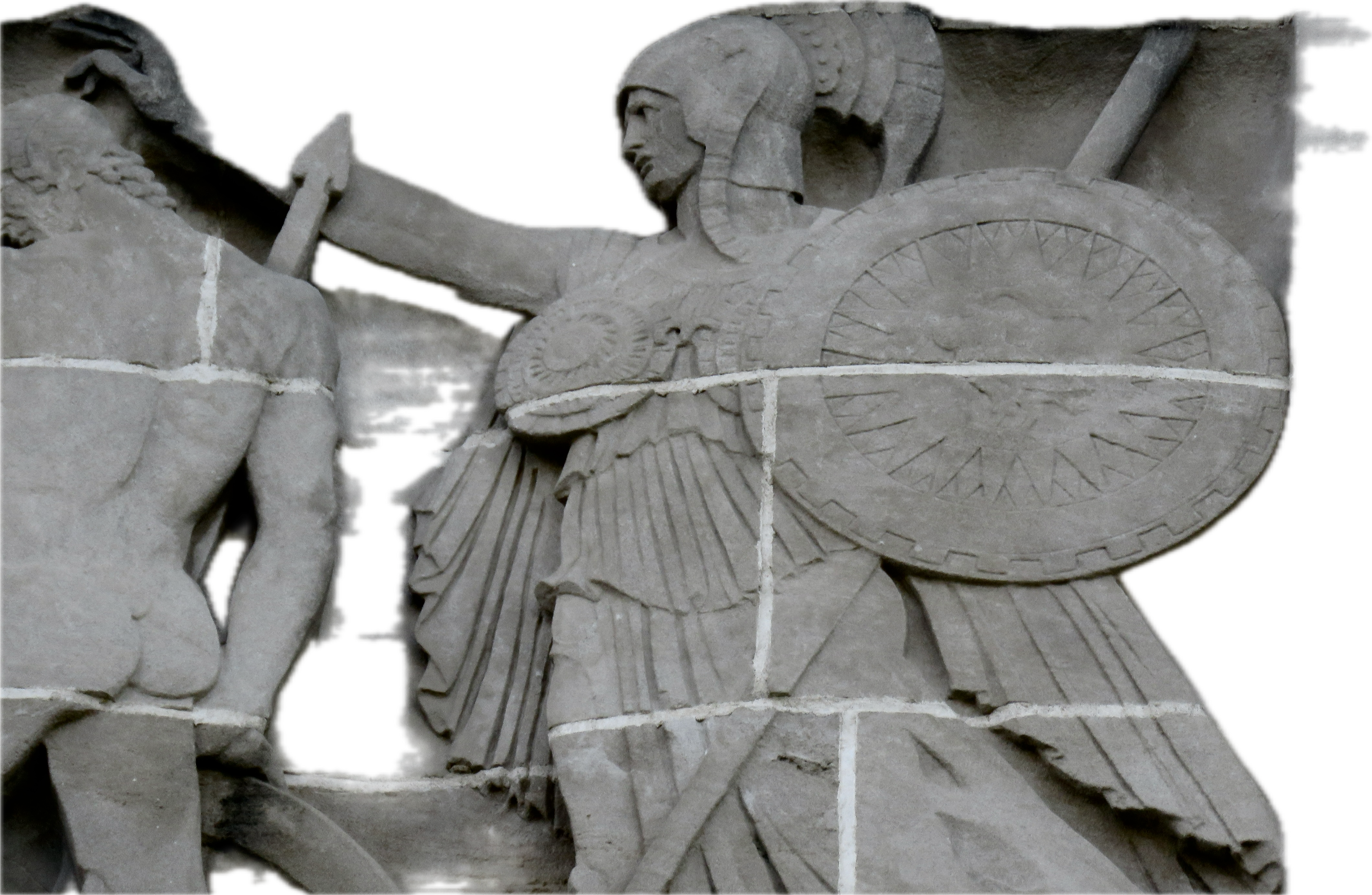 Photograph of Trial of Orestes: Athena, A detail of Athena in the Trial of Orestes, with the Athenian owl., from Lee Lawrie’s Nebraska State Capitol collection.