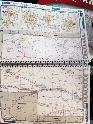 Nebraska road map showing western stops including Chadron, Scottsbluff and North Platte