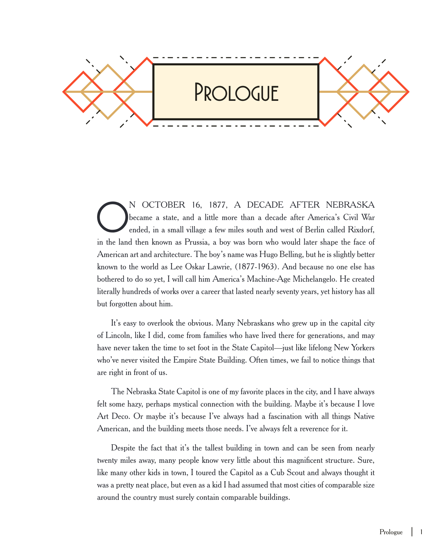 Prologue · Page 1, Prairie Deco