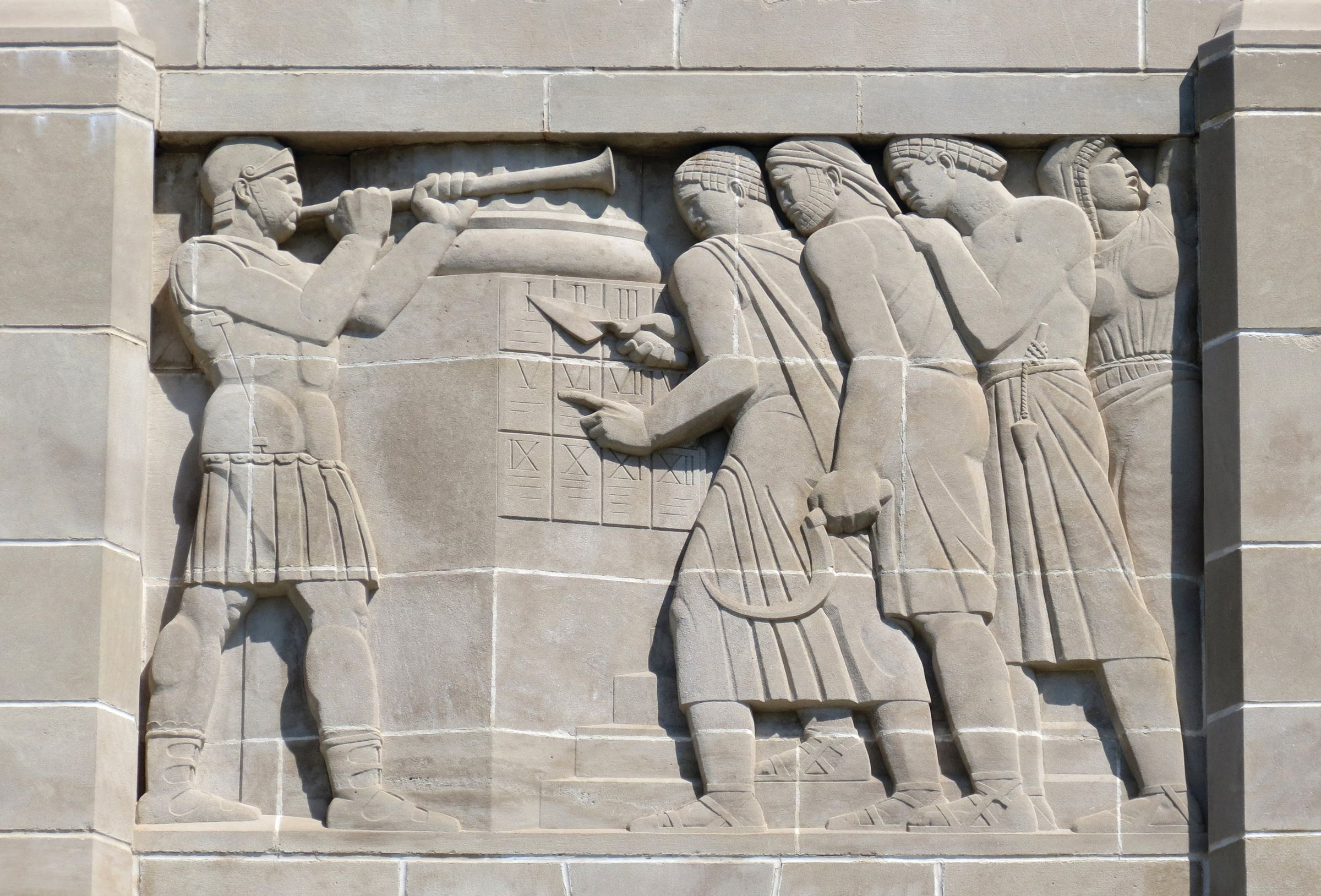 The Publishing of the Twelve Tablets in Rome relief at the Nebraska State Capitol