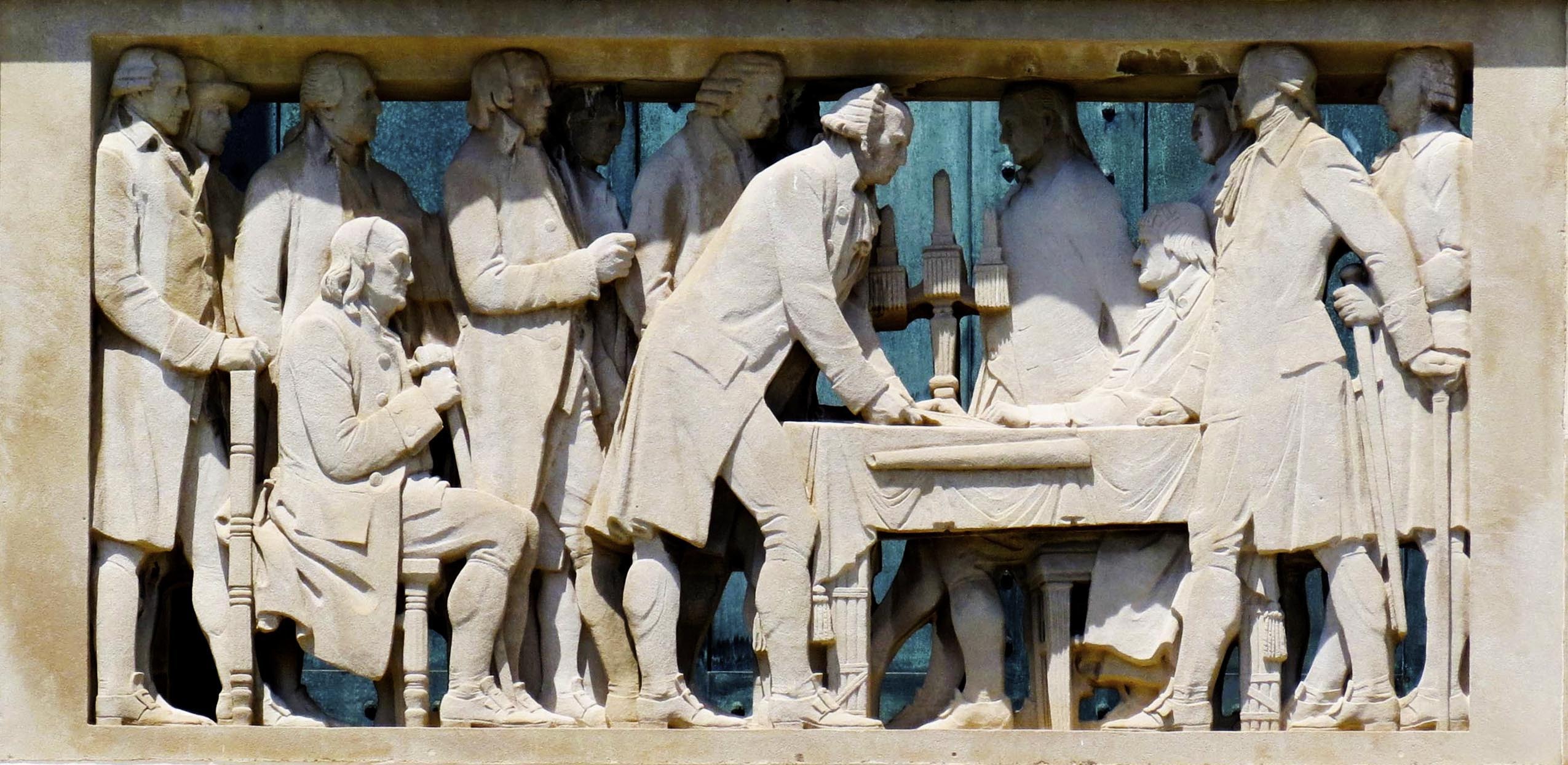 The Declaration of Independence relief at the Nebraska State Capitol