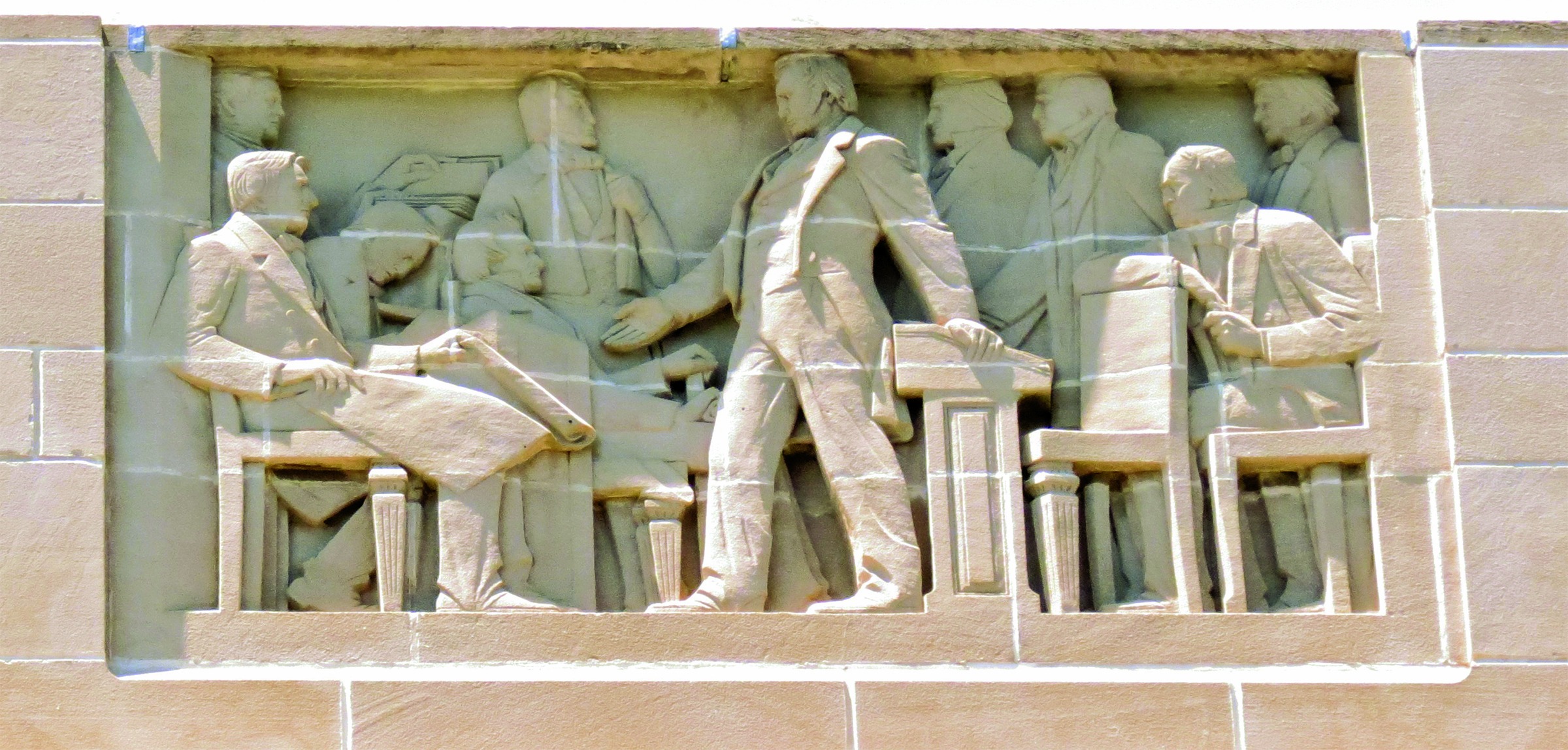 The Kansas Nebraska Act relief at the Nebraska State Capitol