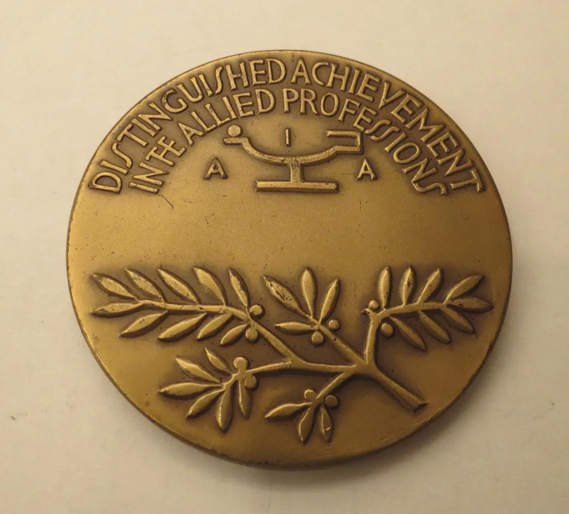 AIA Centennial Medal, reverse, Details, Details