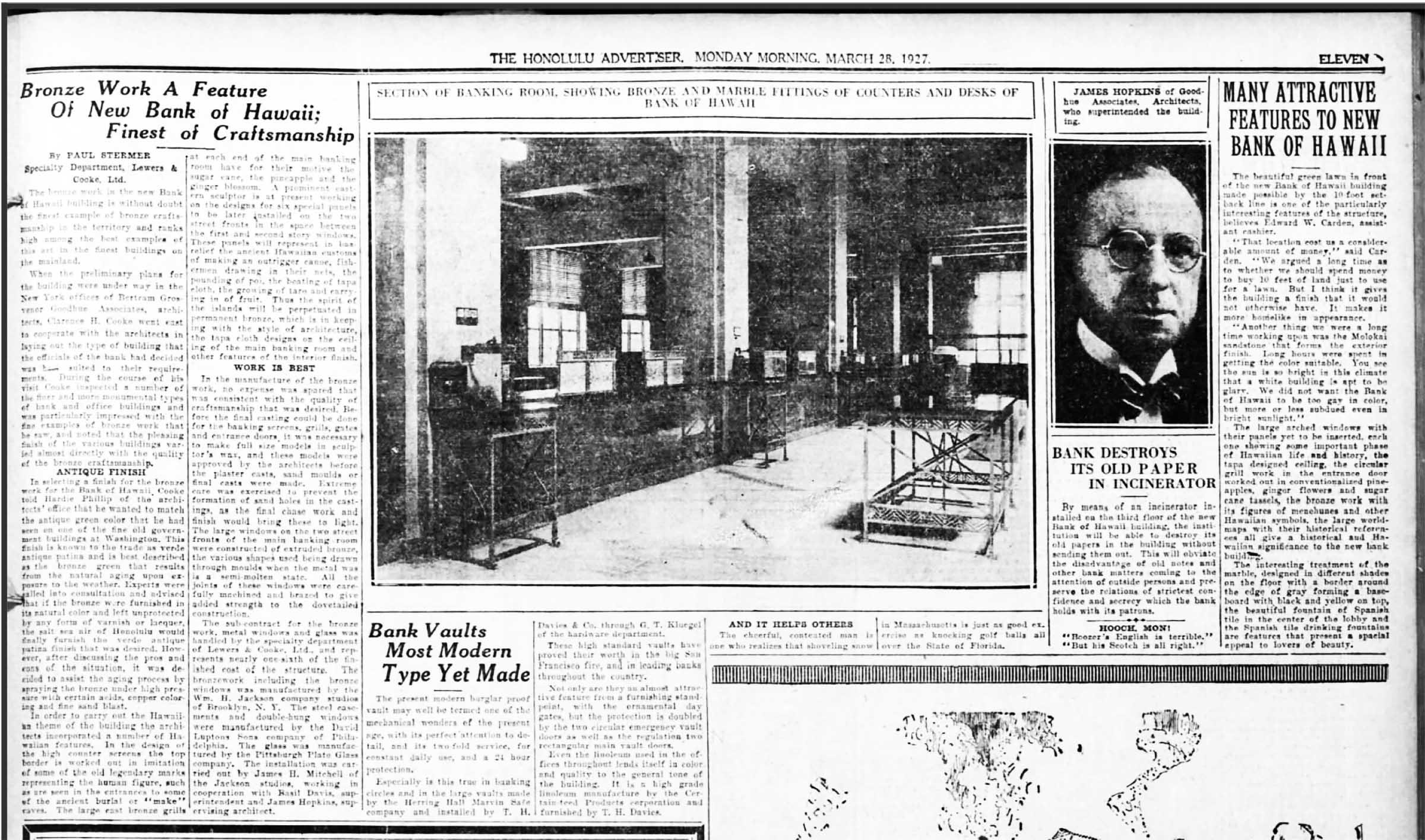 “Bronze Work a Feature,” Honolulu Star-Advertiser, March 28, 1927, Honolulu, Hawaii