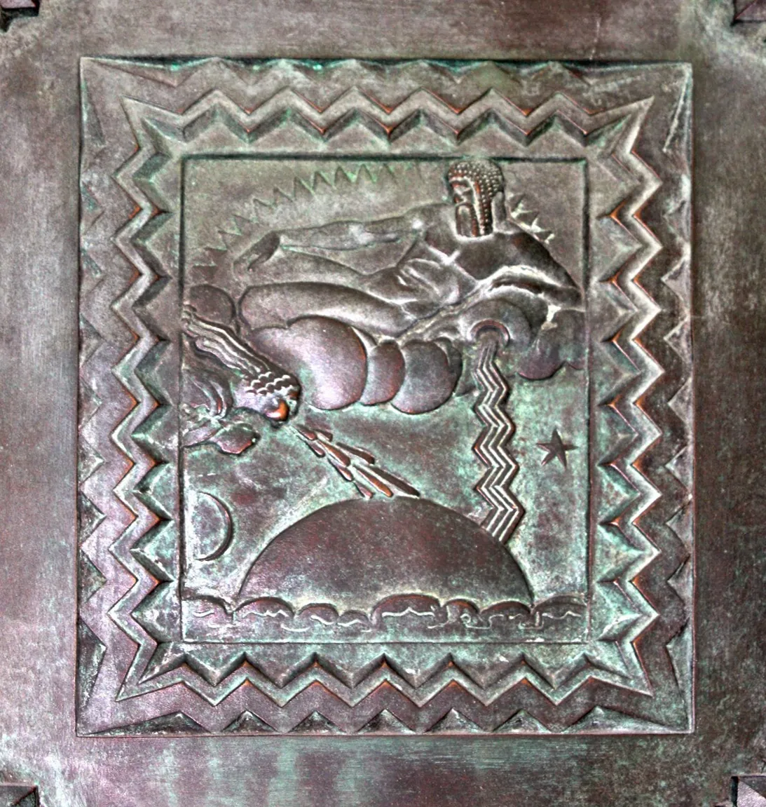 Zeus Throwing Lightning Bolts, Los Angeles Public Library