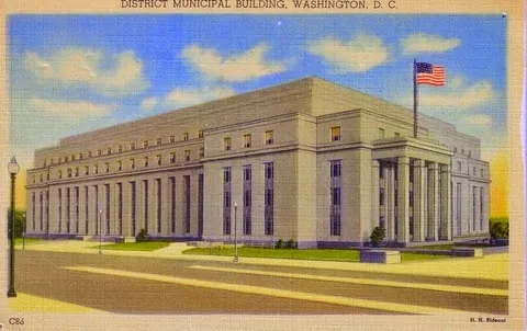 District Municipal Building, Washington, D.C., shown in an antique postcard, Municipal Police Station · Washington, D.C.