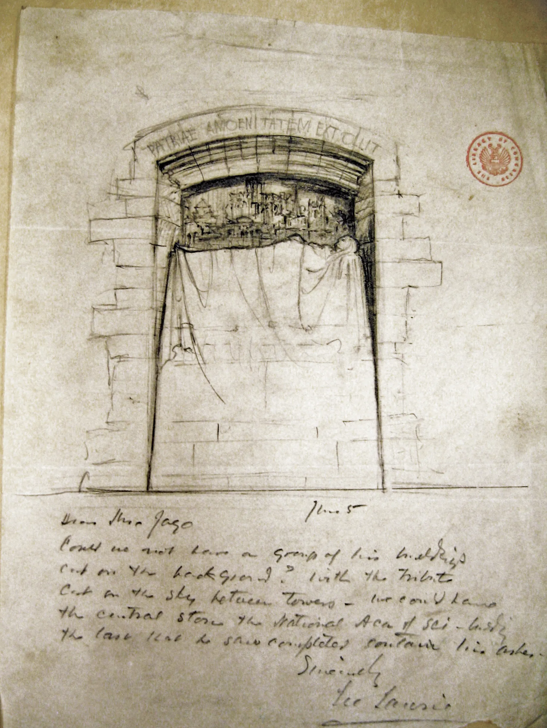 Early design sketch from Lawrie’s archives, Church of the Intercession, New York