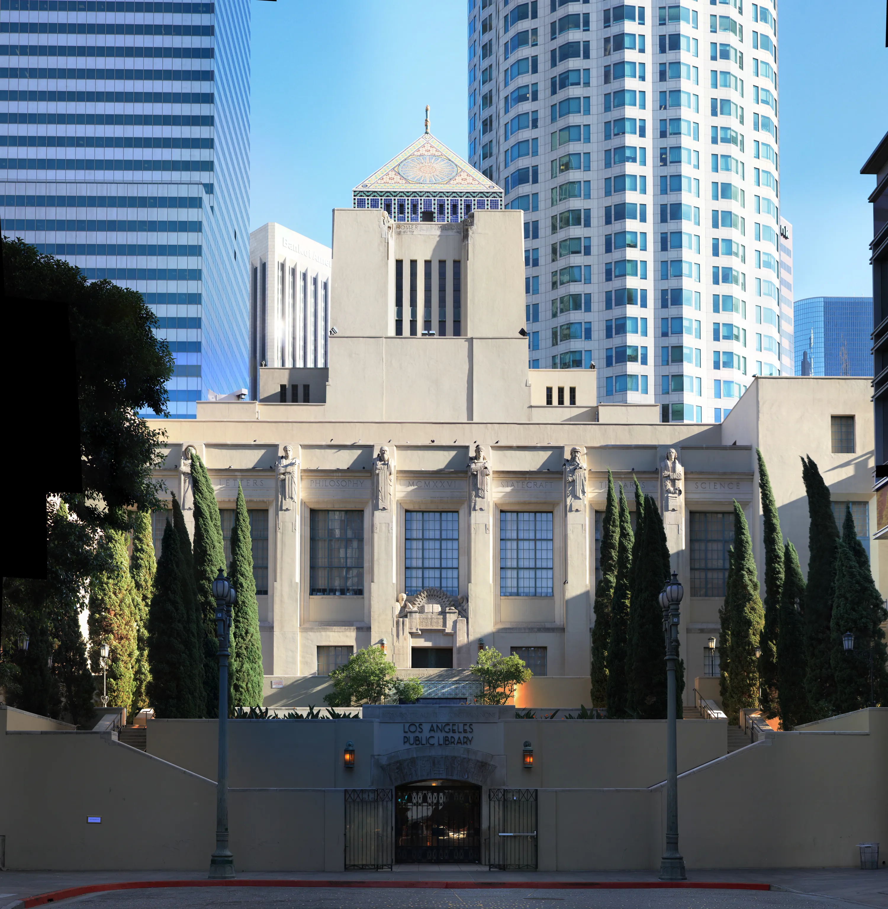 South Façade, Los Angeles Public Library Ultra High-Resolution Image, Los Angeles Public Library