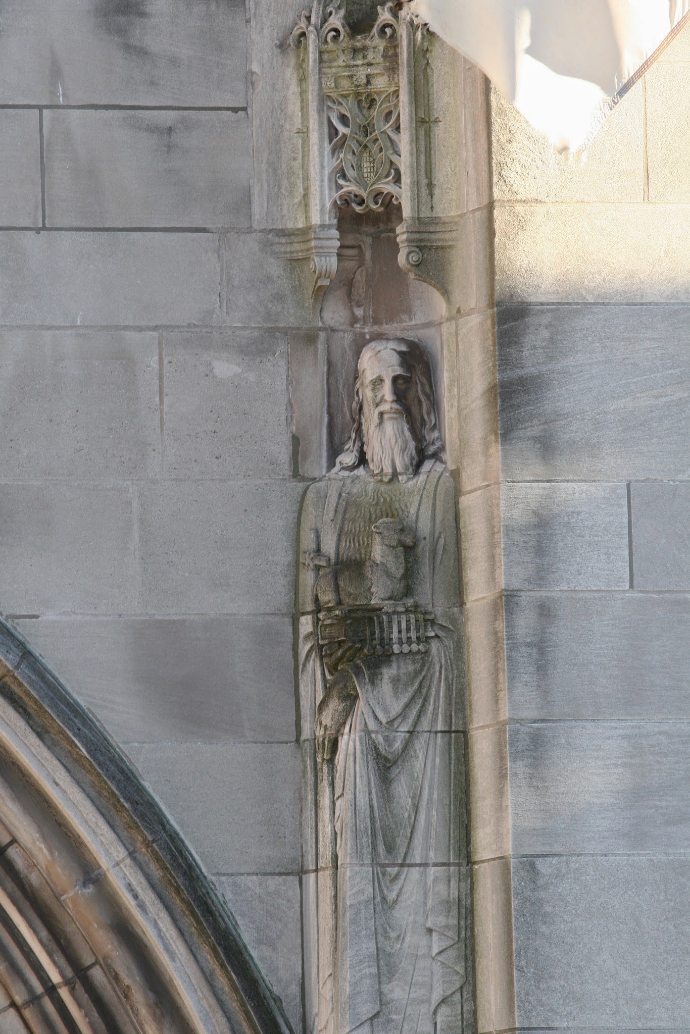 Facade statue above the church entrance