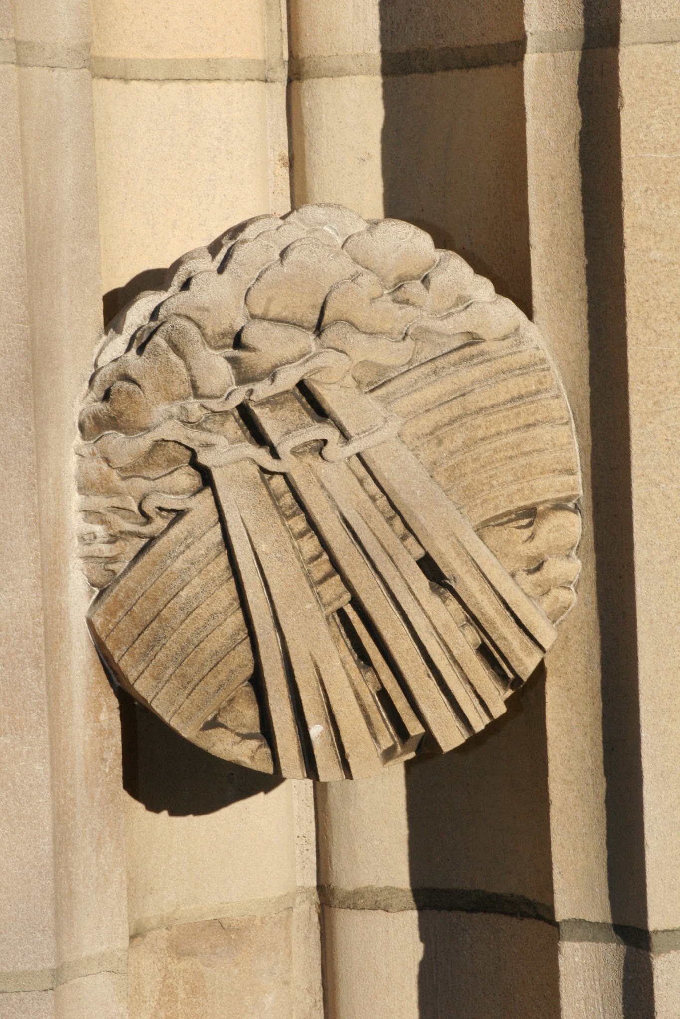 Carved relief detail on the Church of the Heavenly Rest facade