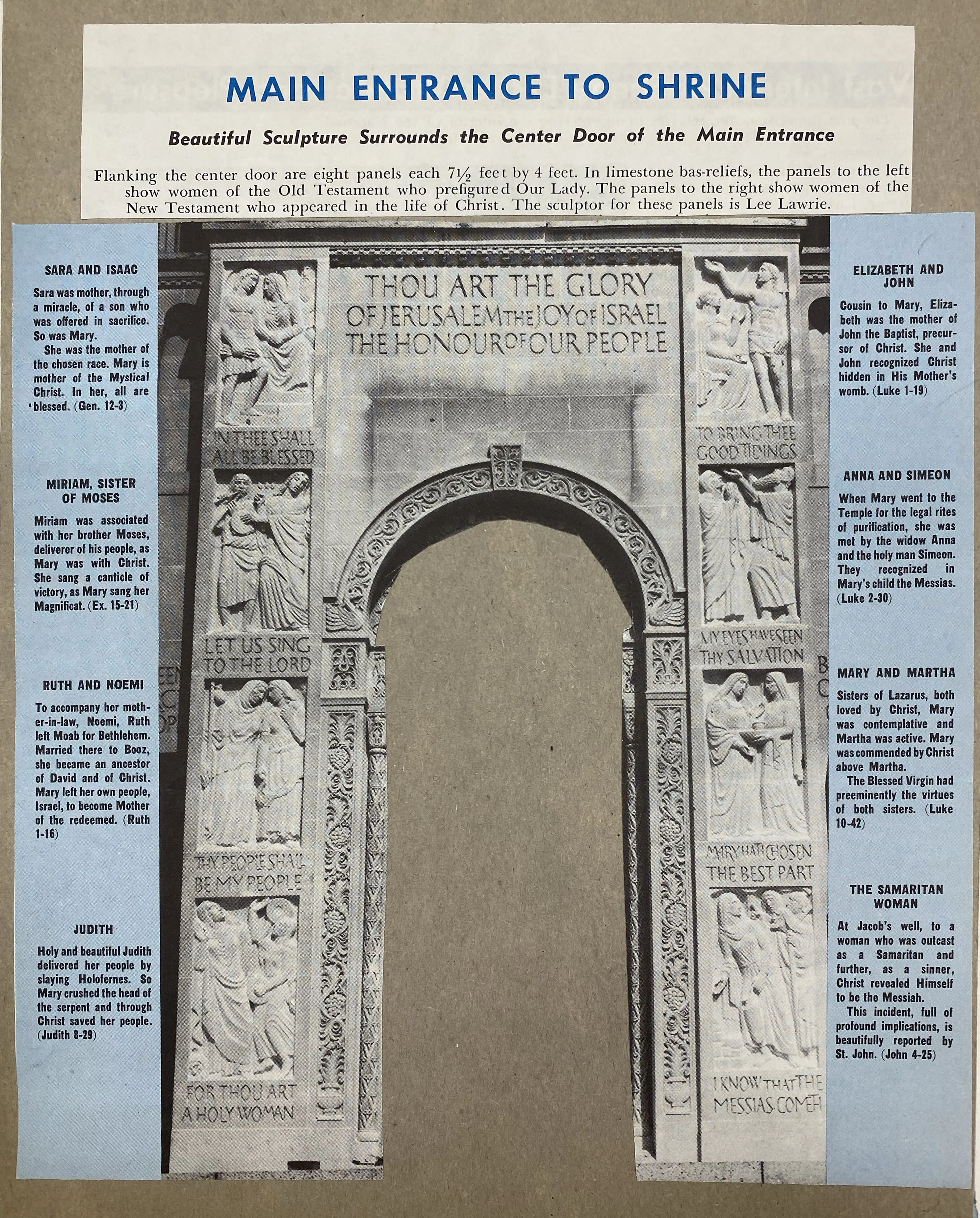 Sacred Heart entrance reference, Washington, D.C. · c. 1960