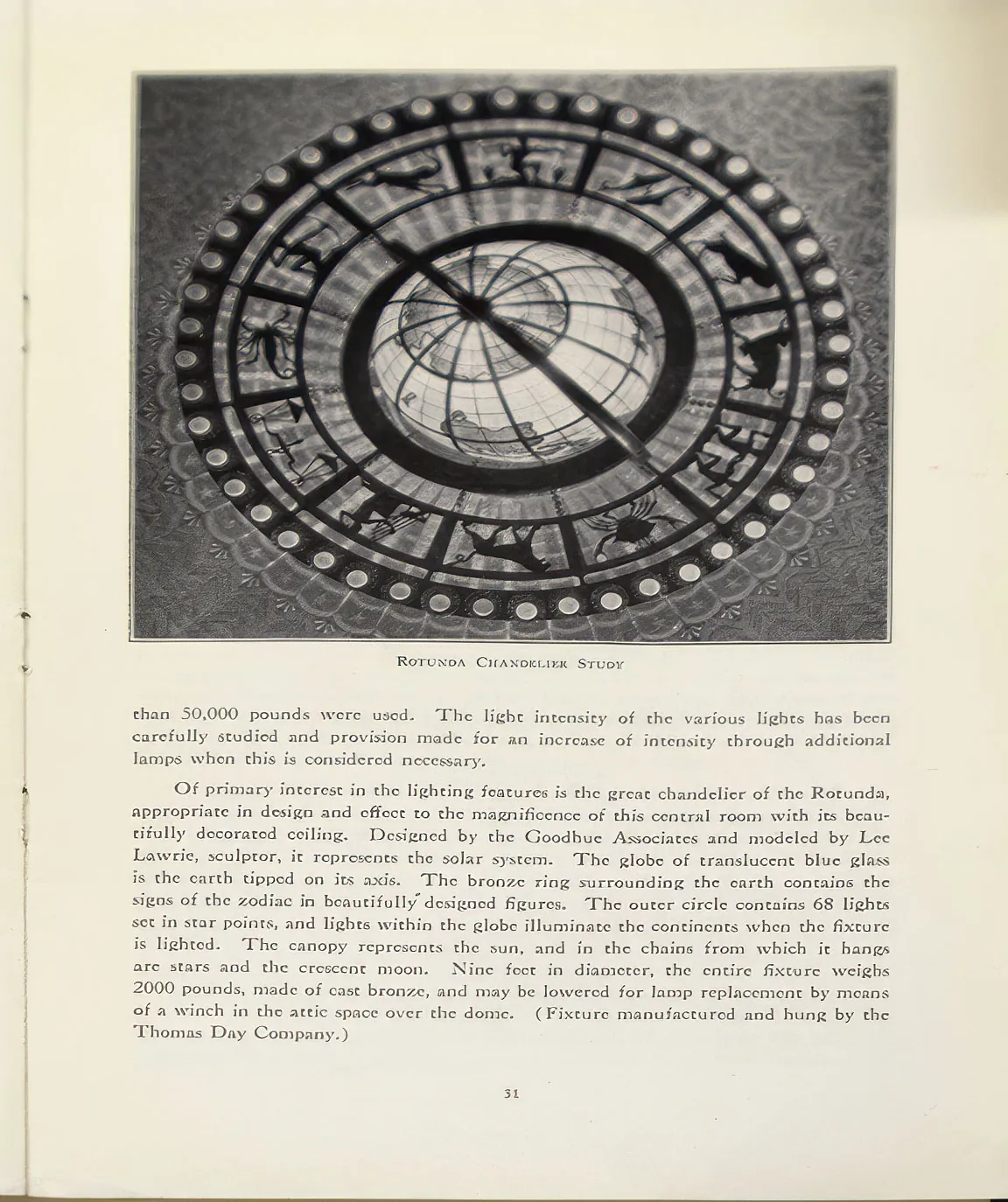Rotunda chandelier study, Los Angeles Public Library