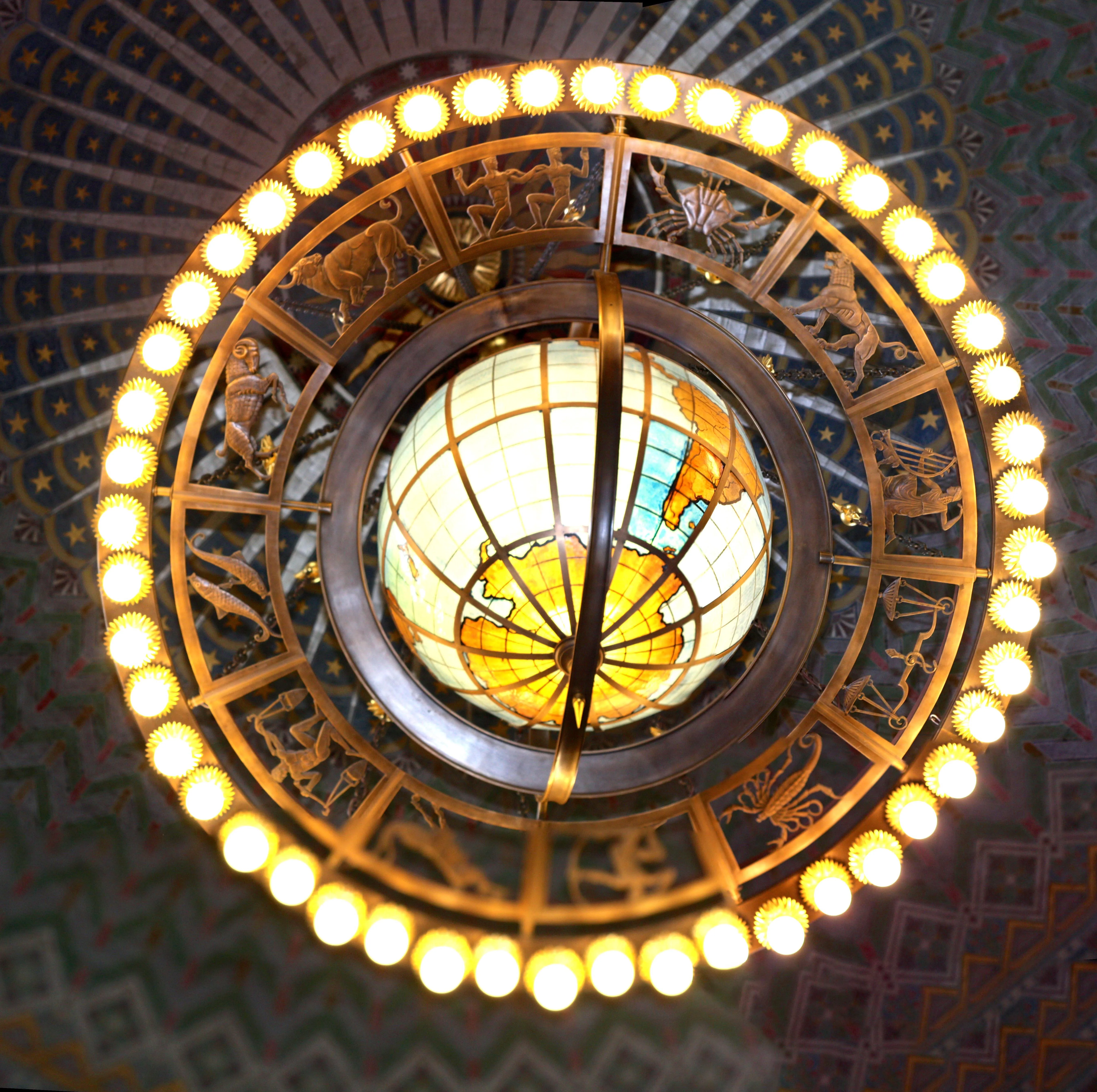 Rotunda chandelier, Los Angeles Public Library, Los Angeles Public Library