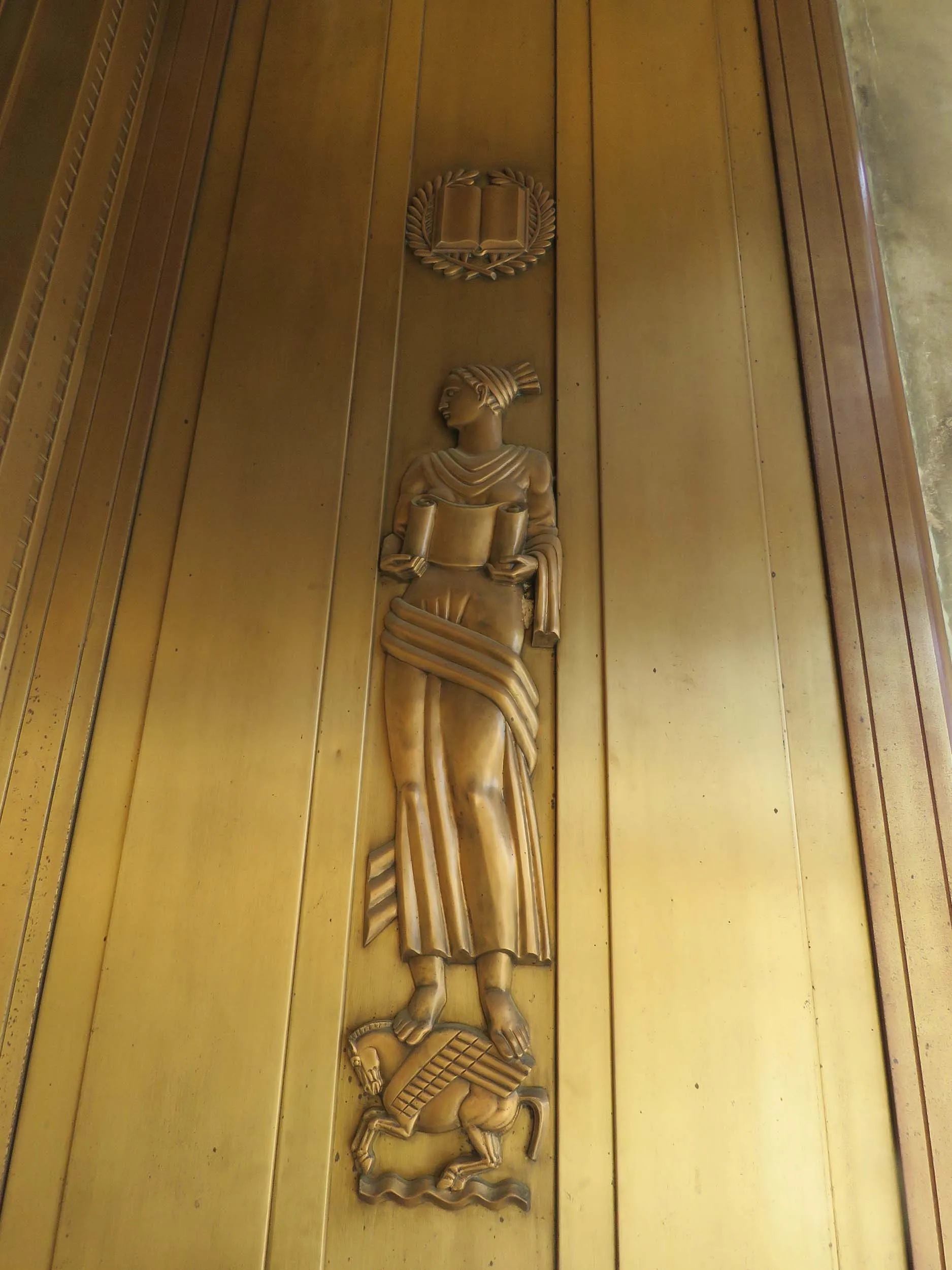 Female figure on a Library of Congress door, Library of Congress · John Adams Building