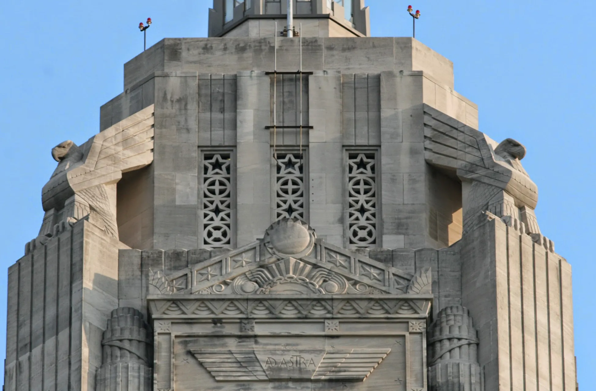 The tower of the Louisiana State Capitol in Baton Rouge, Baton Rouge, Louisiana