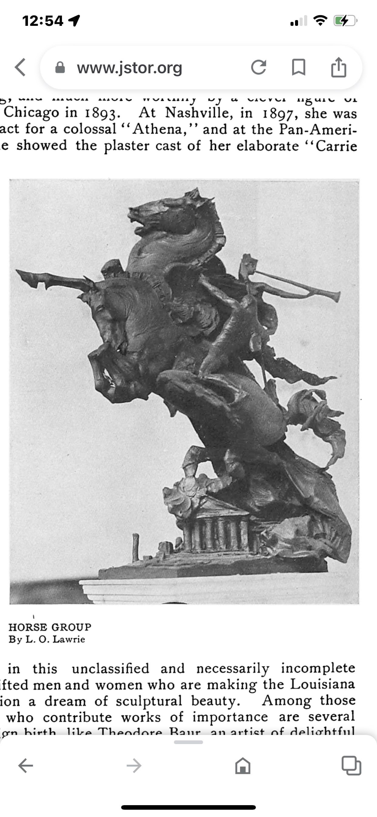Horse Group by L. O. Lawrie, from the Taft article, St. Louis · 1904