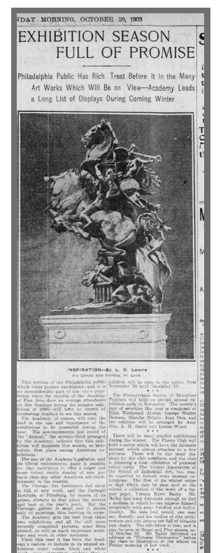 Inspiration by L. O. Lawrie, newspaper clipping, St. Louis · 1904