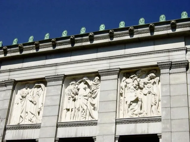 Façade relief panels, Pawtucket, Rhode Island