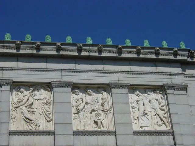 Façade relief panels, Pawtucket, Rhode Island