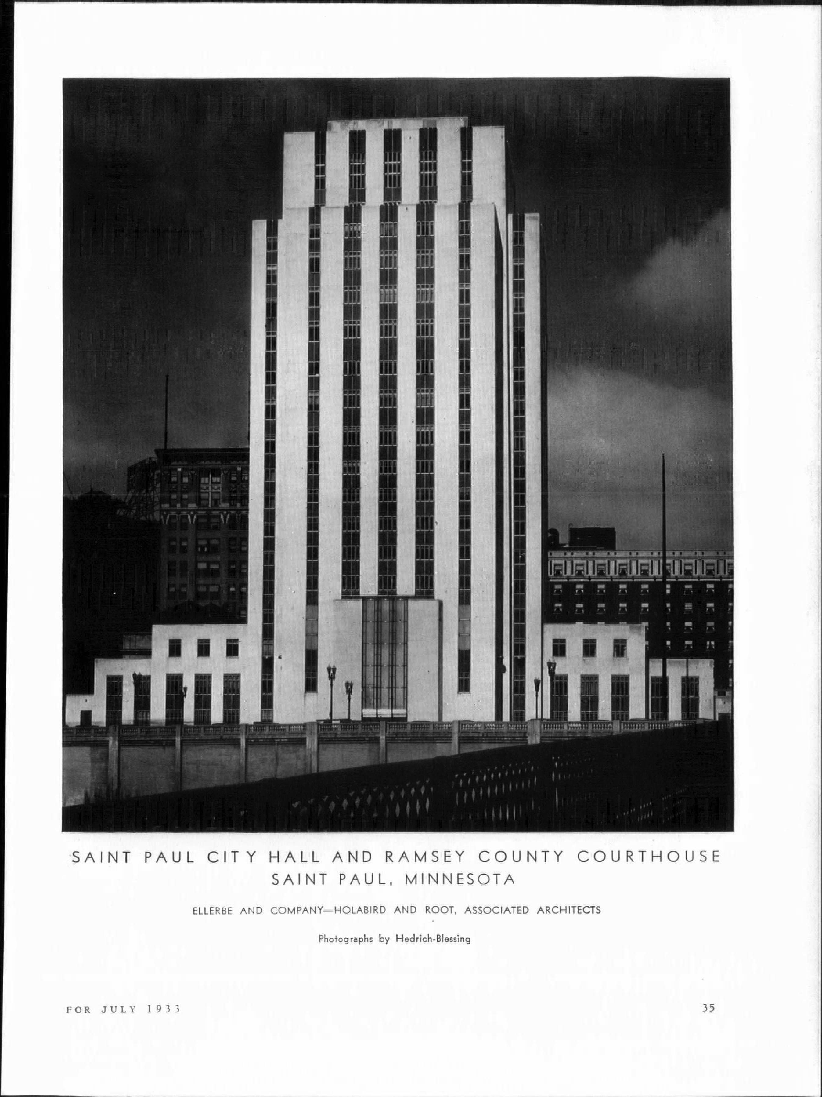Ramsey County Courthouse and City Hall, St. Paul, Minnesota, American Architect · July 1933