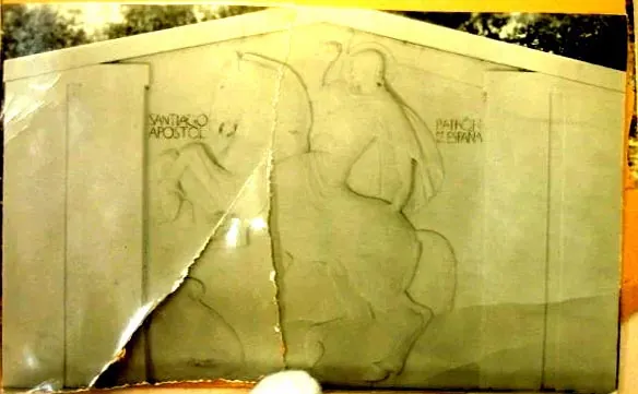 Torn Library of Congress photograph of Santiago Apóstol, El Fureidis · Montecito, California