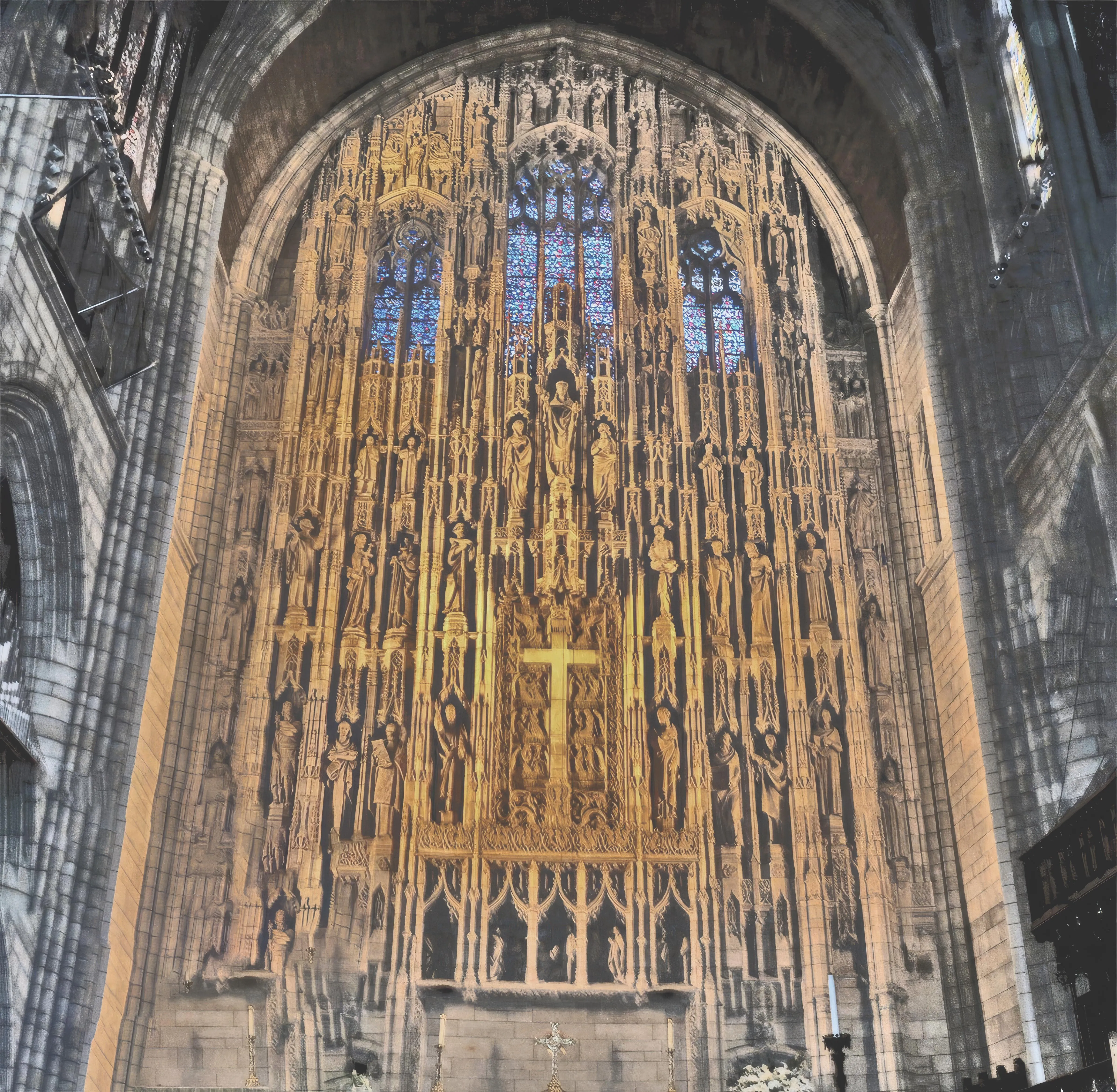 Photograph of St. Thomas Episcopal, Fifth Avenue. Sculpture for one of New York’s major Gothic-revival churches.