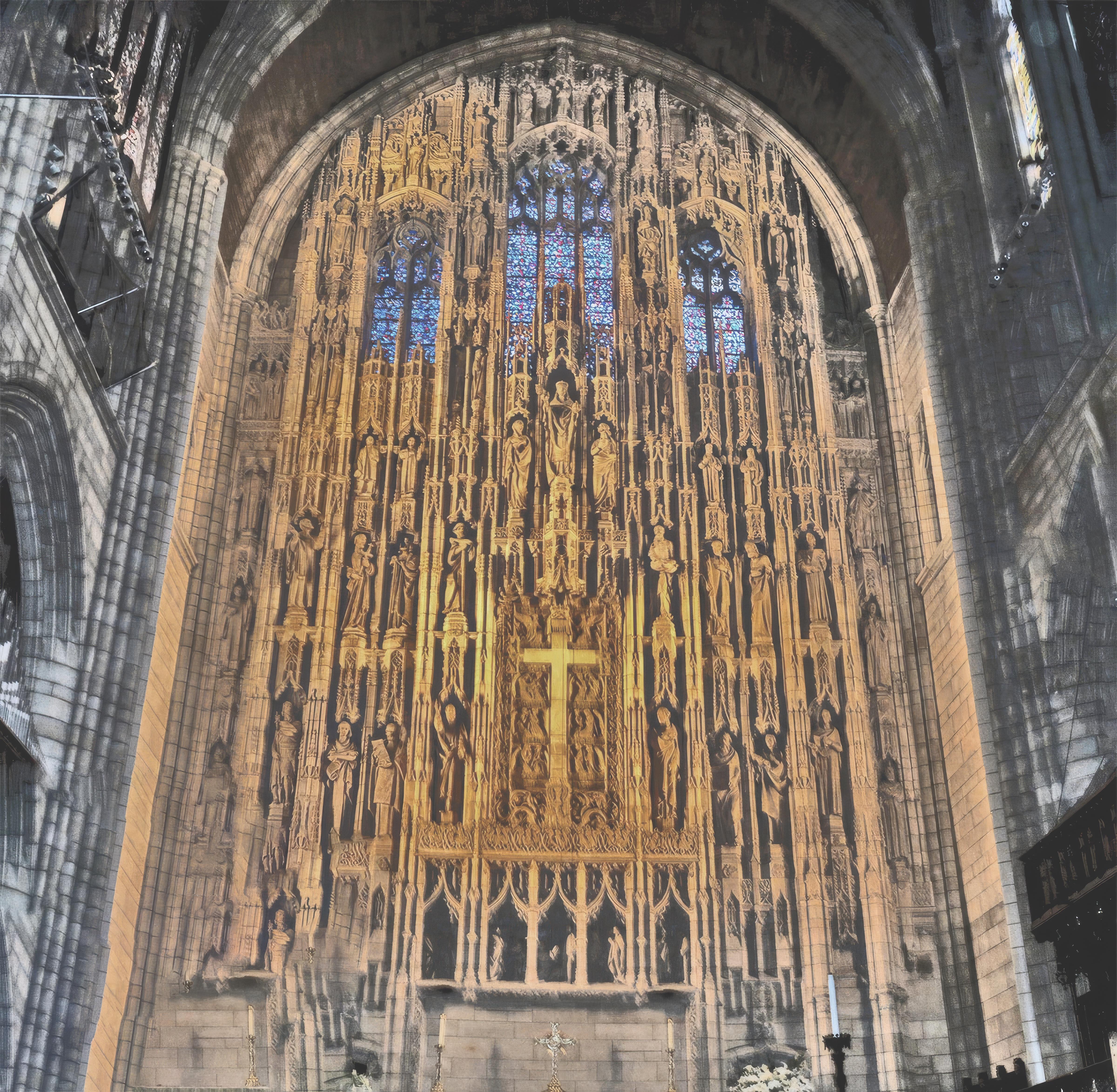 Photograph of St. Thomas Episcopal, Fifth Avenue. Sculpture for one of New York’s major Gothic-revival churches.