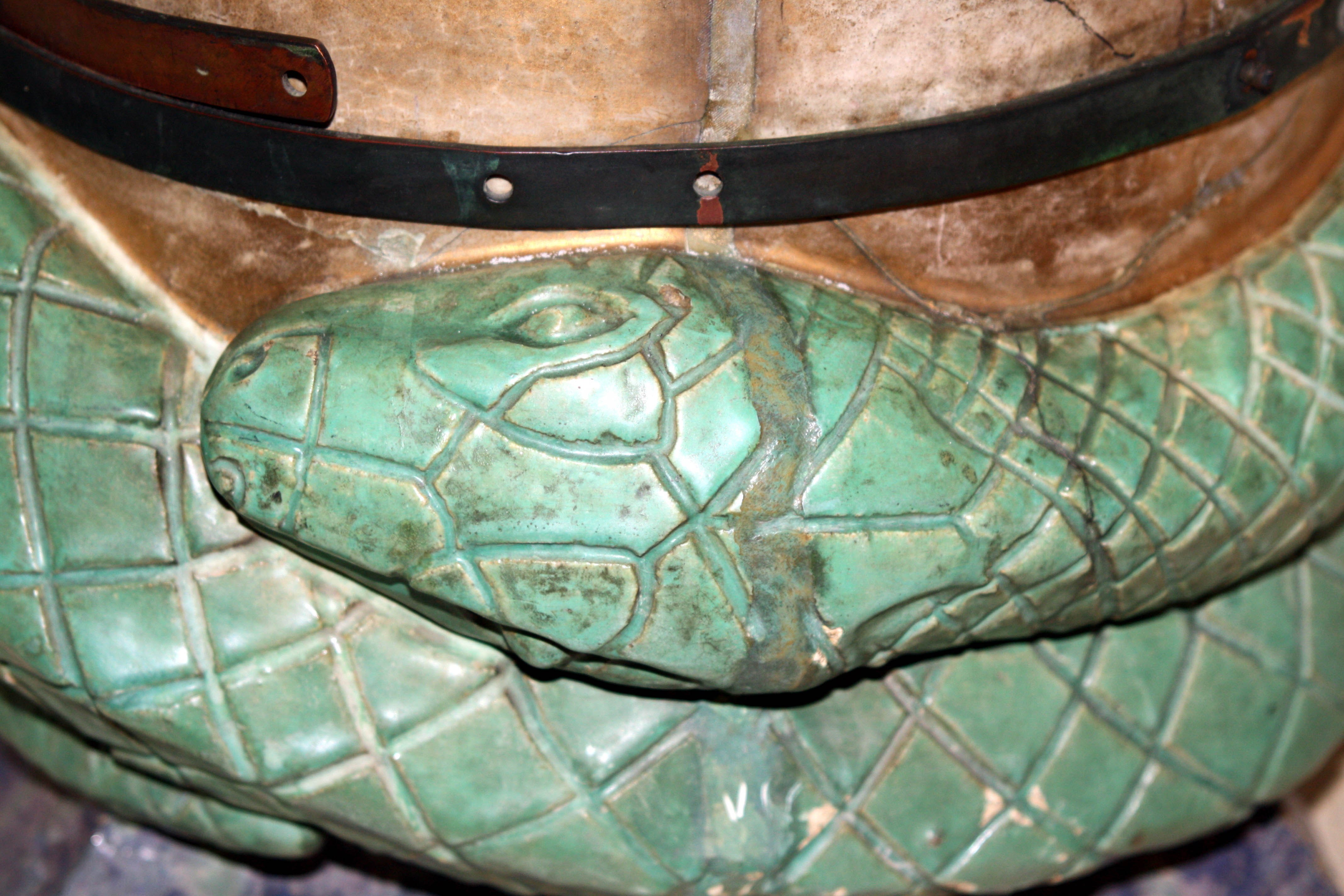 Photograph of Serpent detail at the base of the Torch of Knowledge, from Lee Lawrie’s Los Angeles Central Public Library collection.