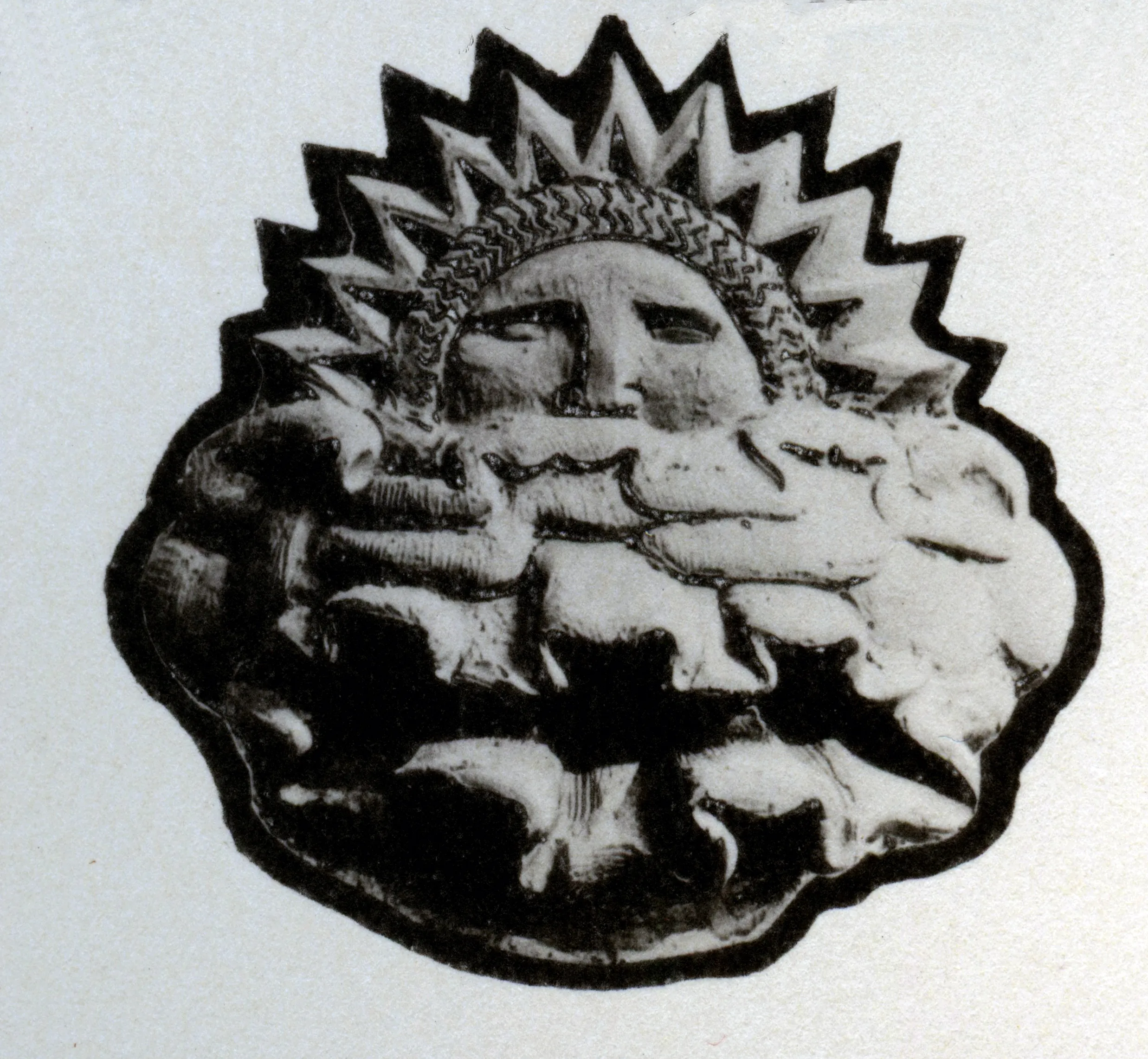 Sun and clouds spigot detail, Los Angeles Central Public Library