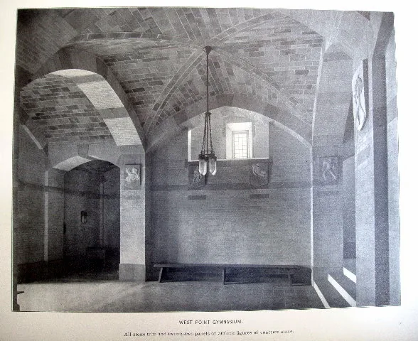 Photograph of Cadet barracks interior, archival photograph, from Lee Lawrie’s West Point, New York · 1903–1910 collection.
