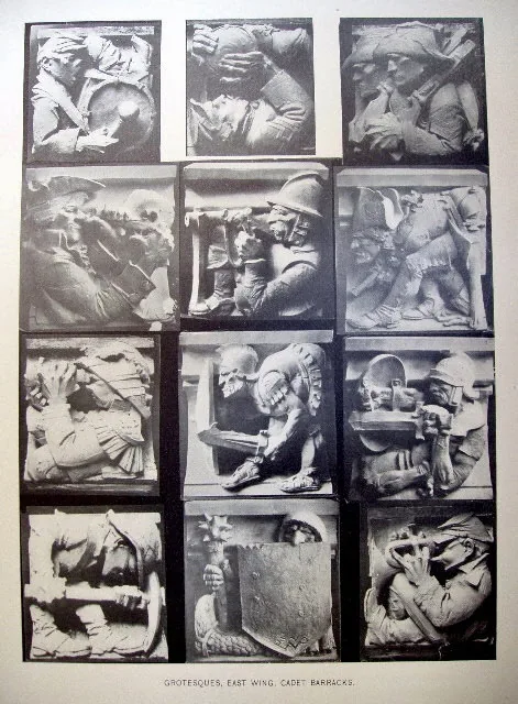 Photograph of Archive board showing grotesque reliefs, from Lee Lawrie’s West Point, New York · 1903–1910 collection.